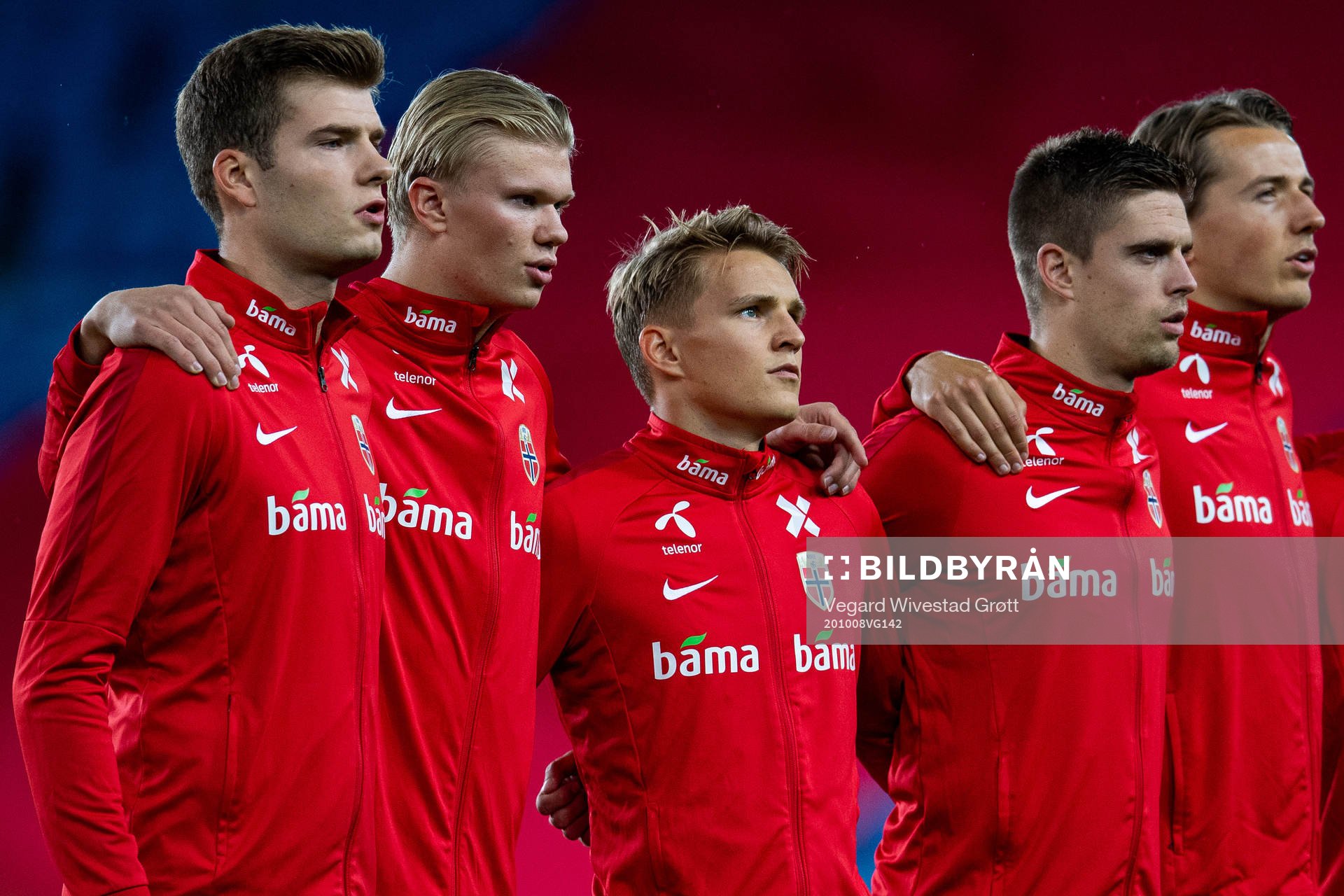 Alexander Sørloth, Erling Braut Haaland and Martin