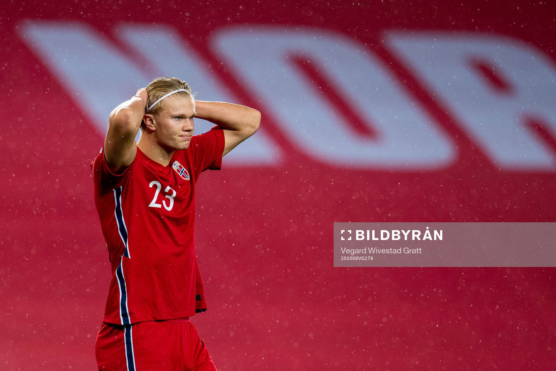 Erling Braut Haaland of Norway reacts
