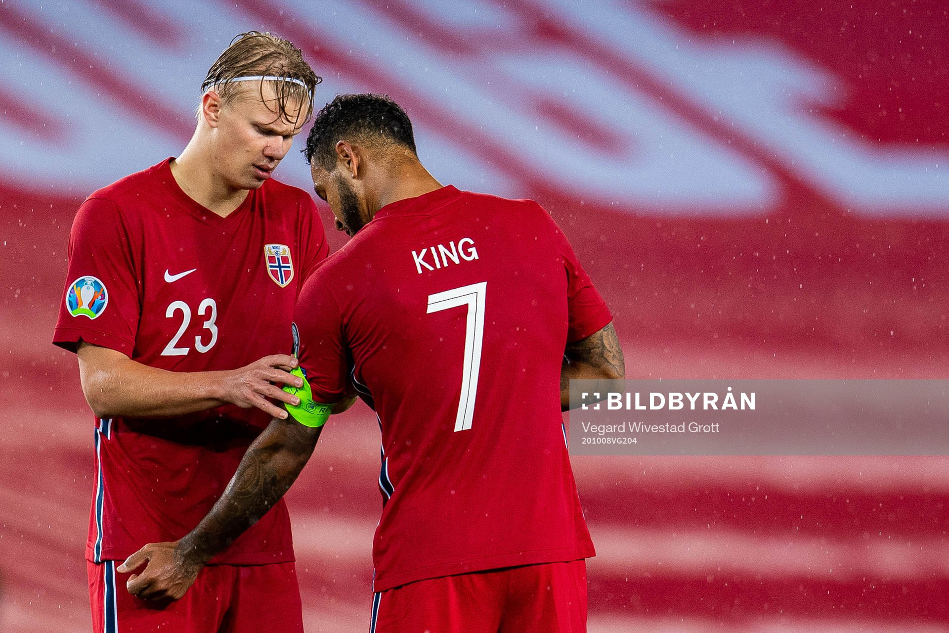 Erling Braut Haaland and Joshua King of Norway
