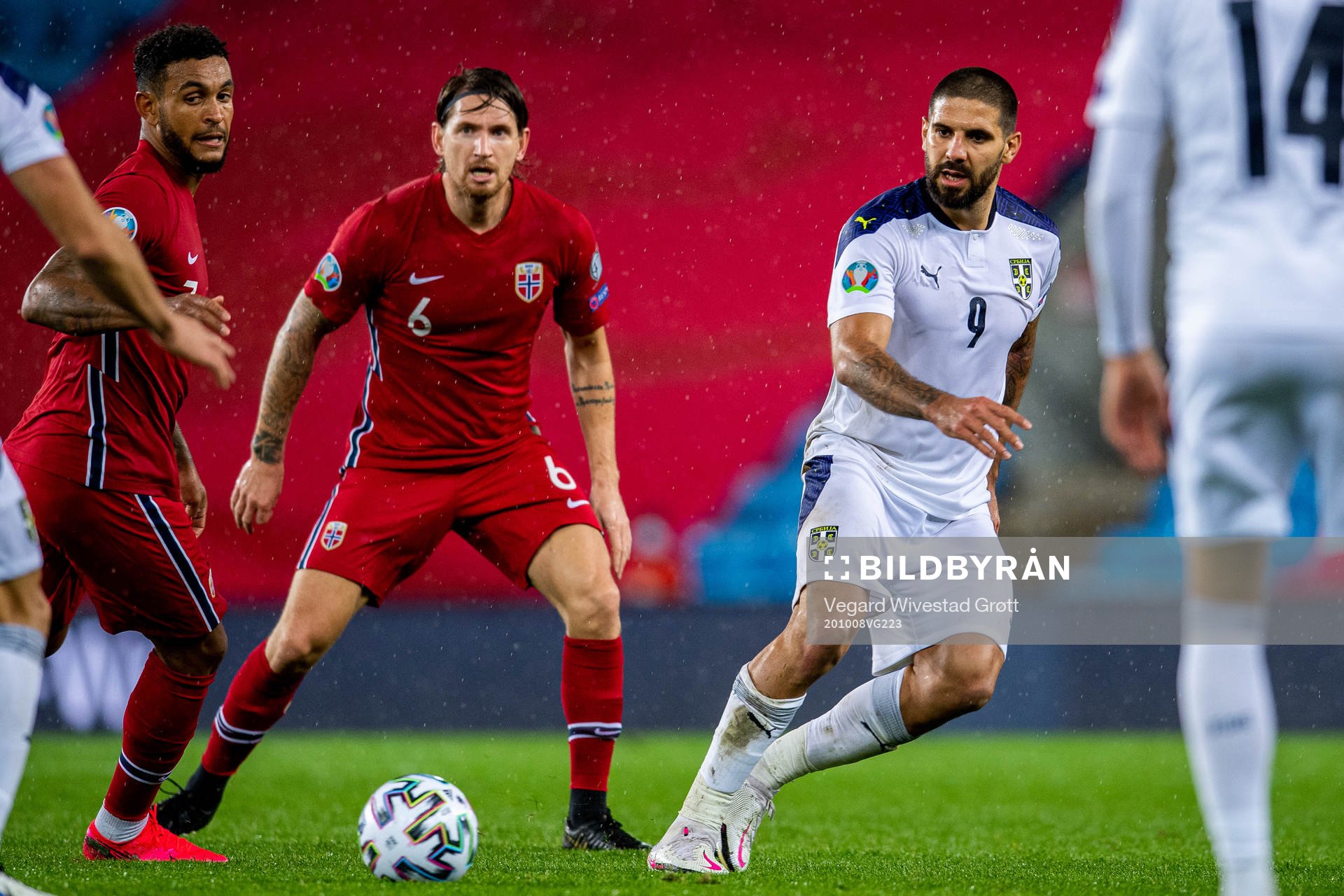 Stefan Strandberg of Norway and Aleksandar Mitrovic of