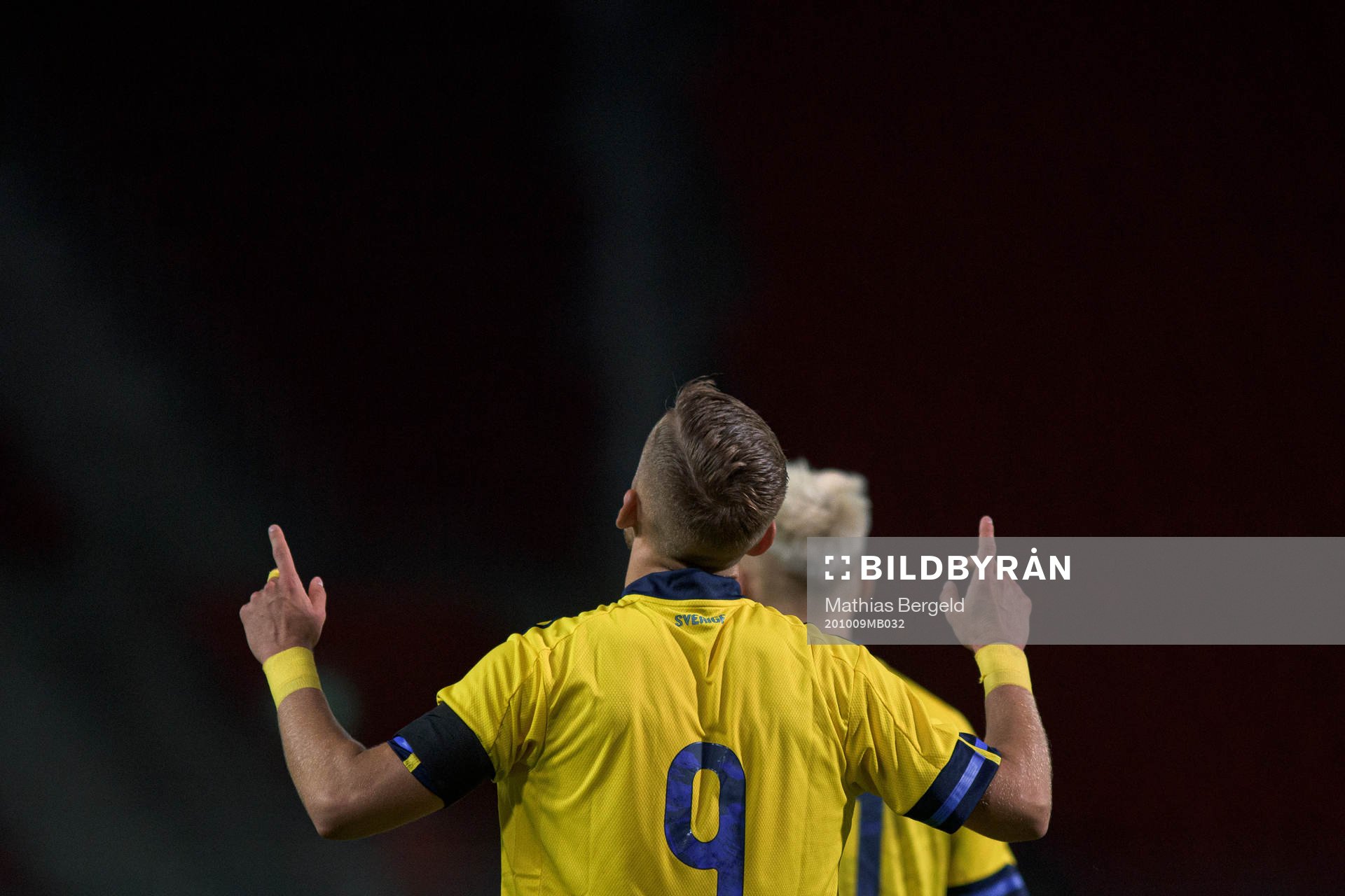 Jesper Karlsson of Sweden celebrates the 1-0 goal