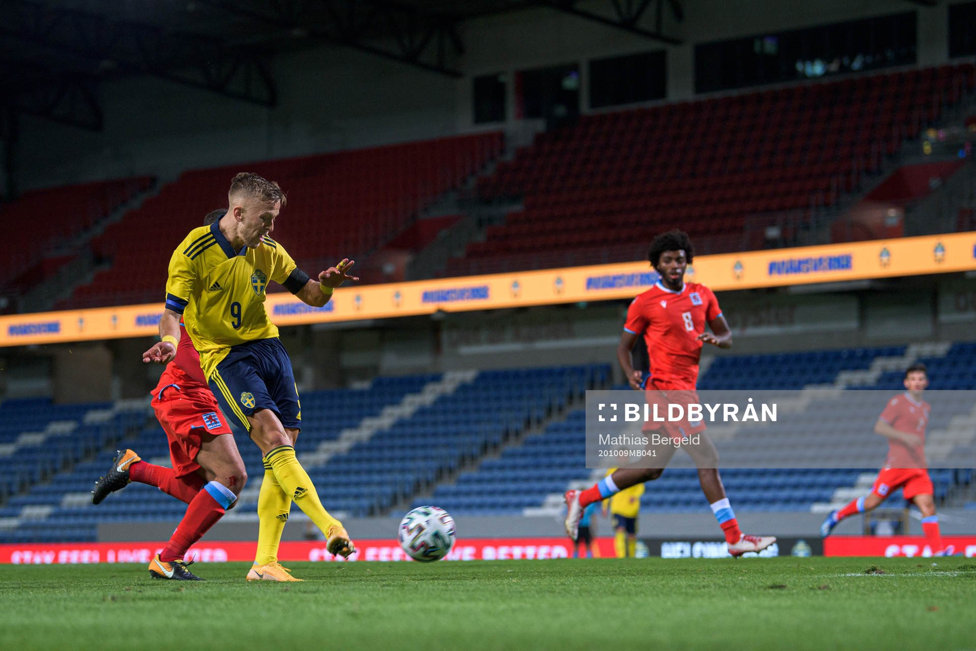 Jesper Karlsson of Sweden scores the 3-0 goal