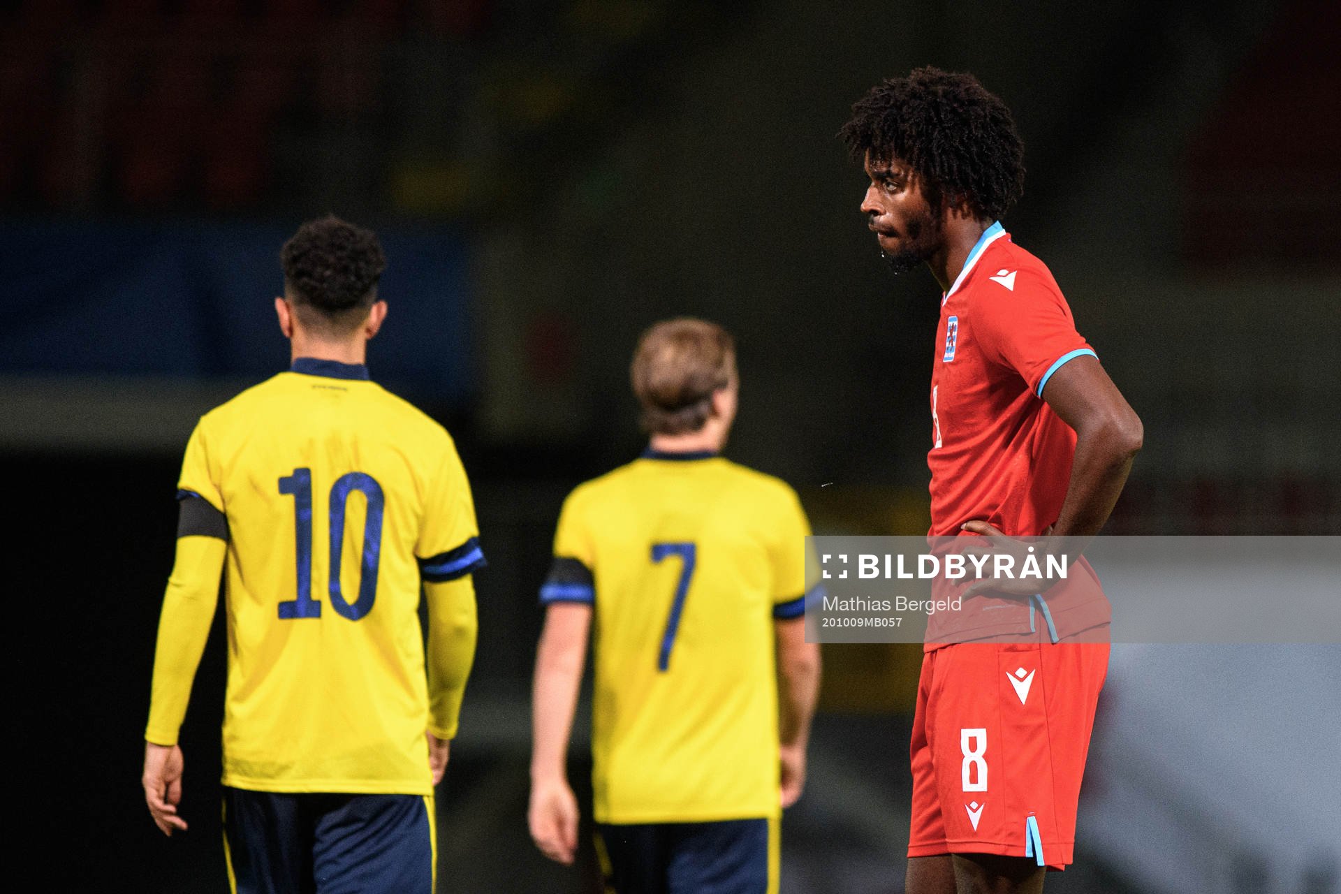 Gianni Medina of Luxembourg looks dejected