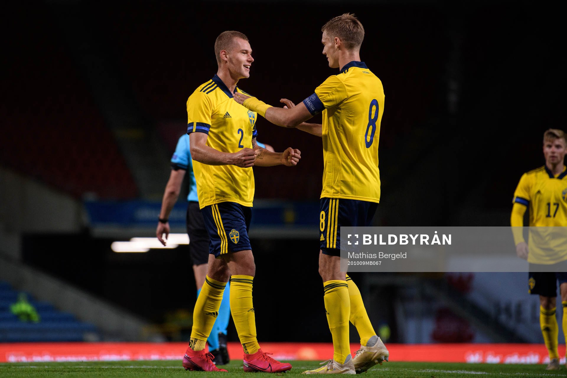 Felix Beijmo and Svante Ingelsson of Sweden celebrate the