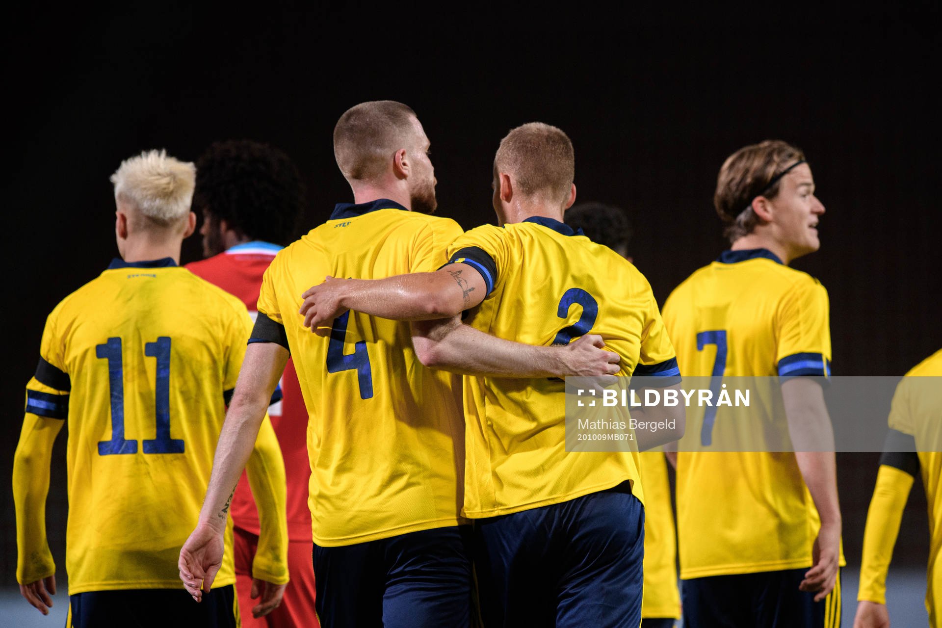 Thomas Isherwood and Felix Beijmo of Sweden celebrate the