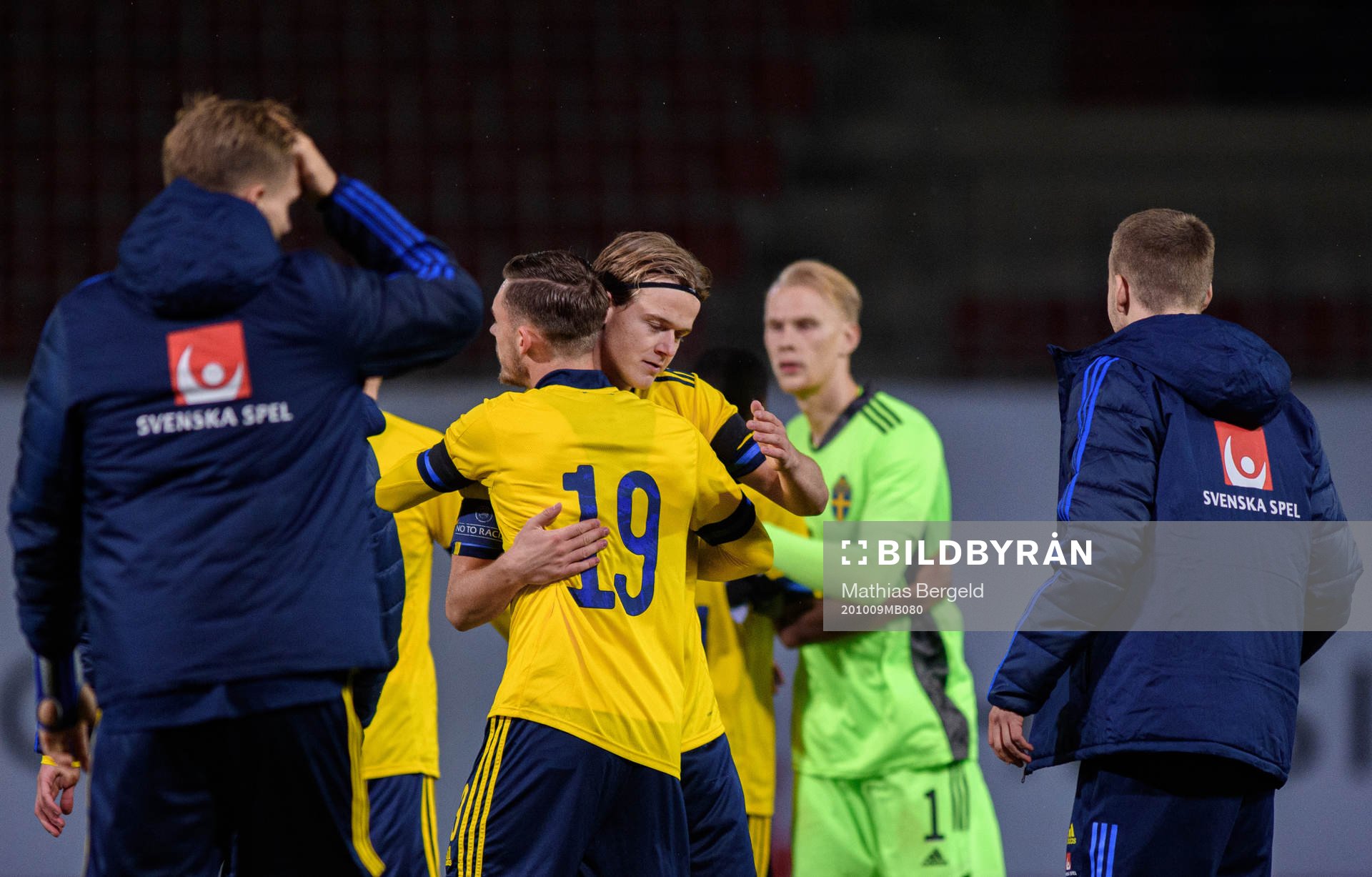 August Erlingmark and Felix Hörberg of Sweden celebrate