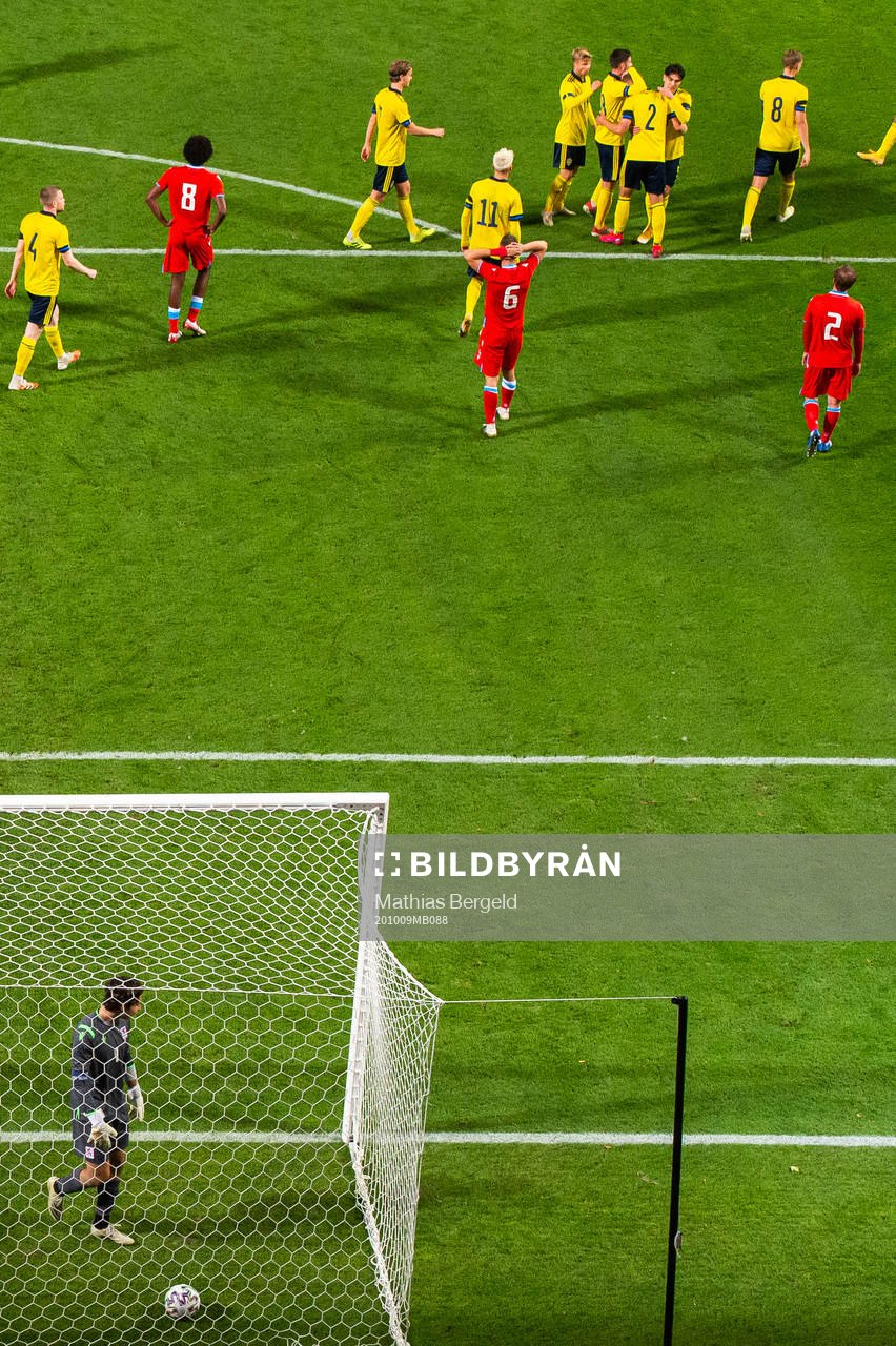 goalkeeper Tom Ottele of Luxembourg looks dejected
