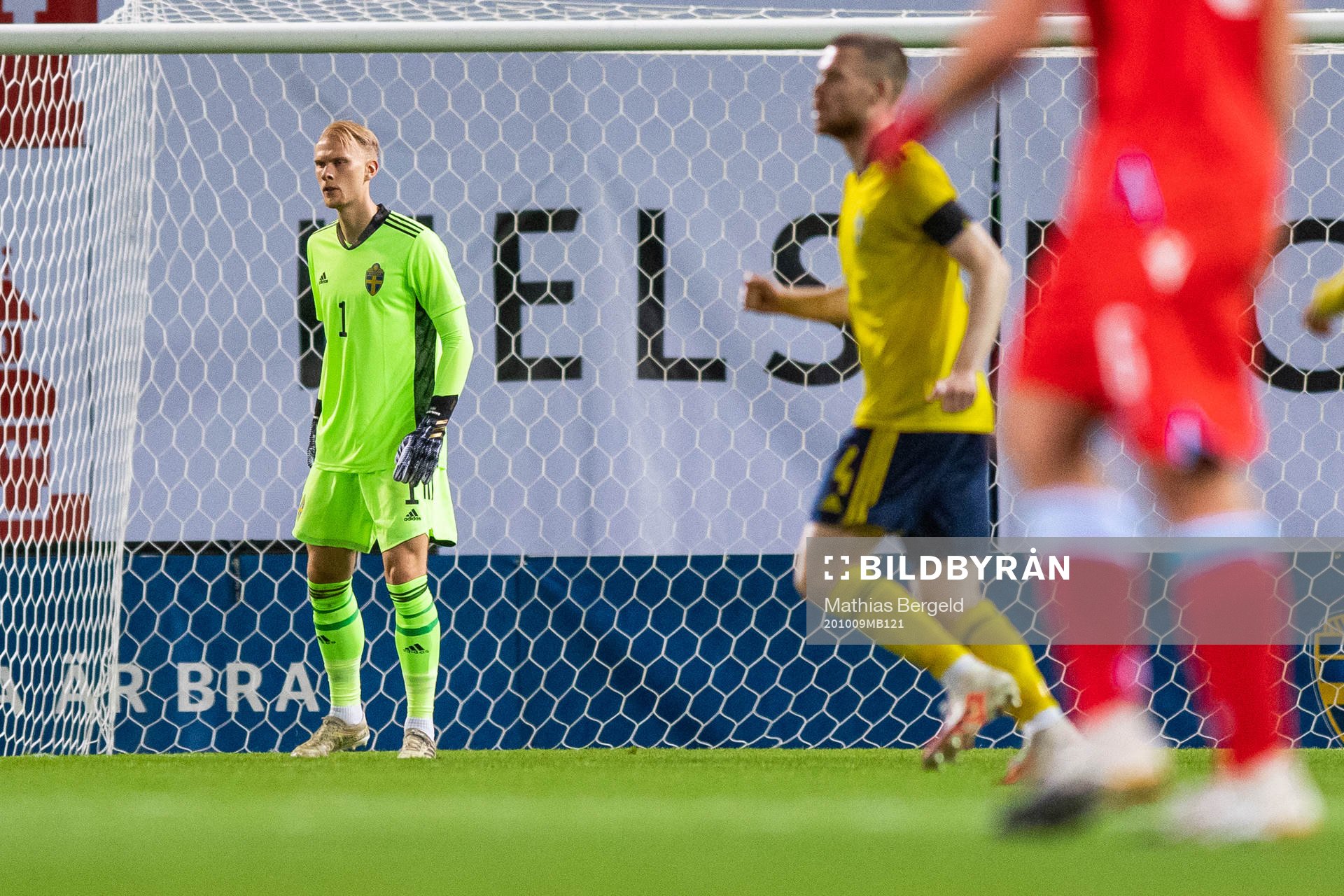 Goalkeeper Pontus Dahlberg of Sweden