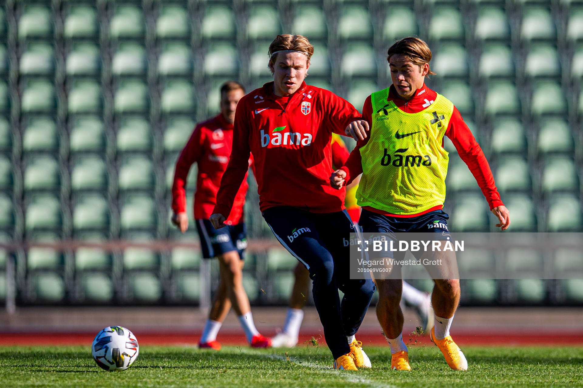 Jens Petter Hauge and Patrick Berg of the Norwegian
