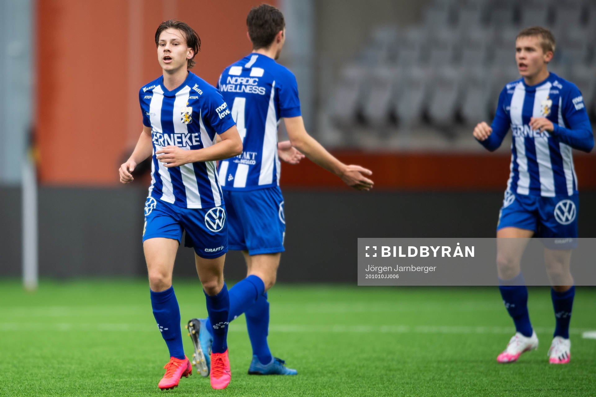 IFK Göteborgs Lucas Kåhed jublar efter 2-1 under fotbollsmatchen i P19 Allsvenskan mellan Elfsborg och IFK Göteborg den 10 oktober 2020 i Borås.