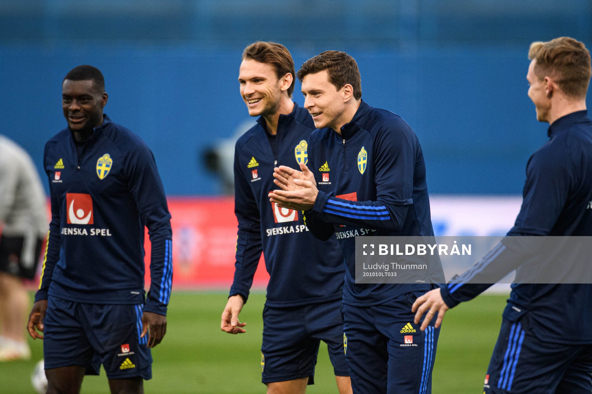 Kena Sema, Albin Ekdal and Victor Nilsson Lindelöf of the