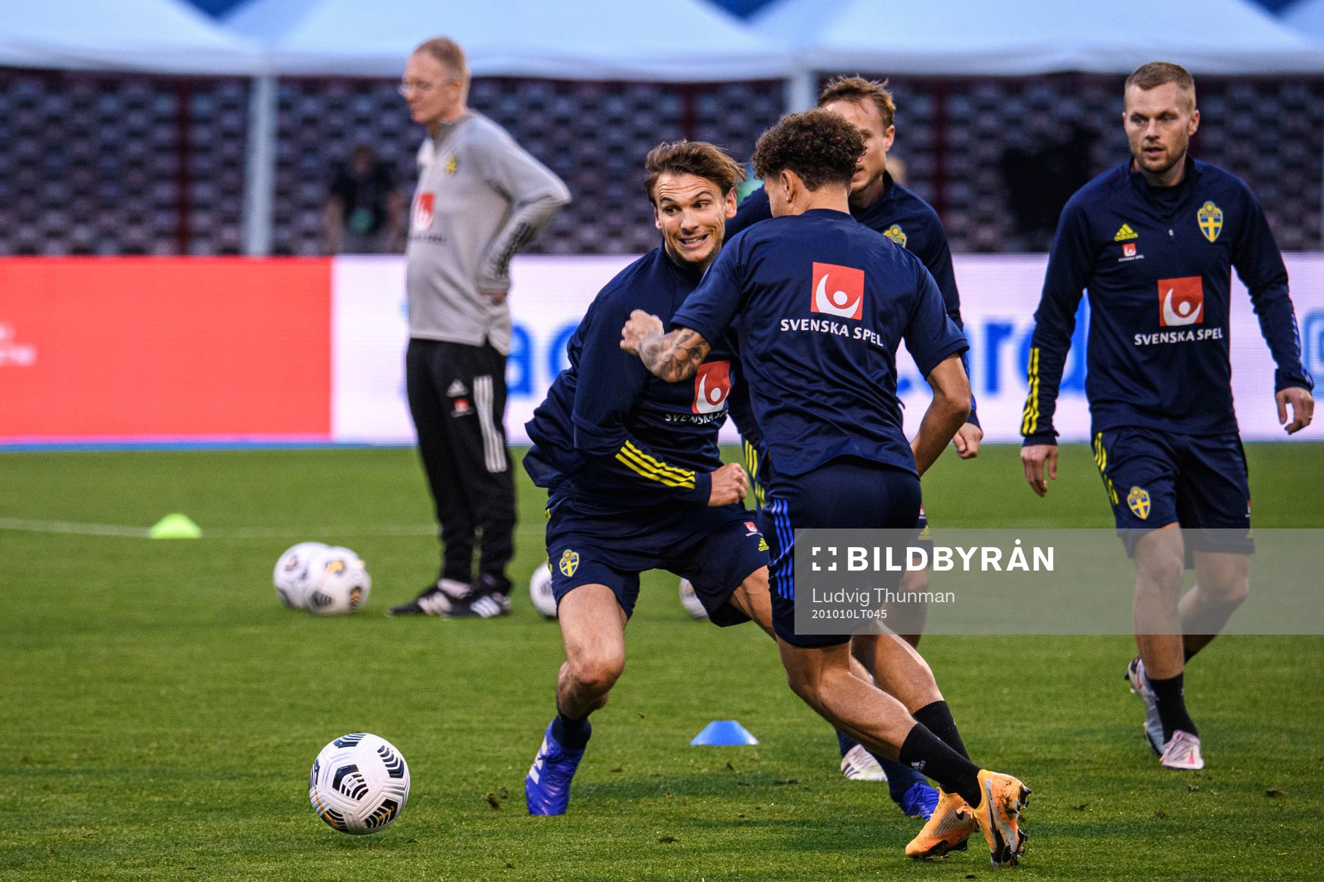 Albin Ekdal and Jordan Larson of the Swedish national