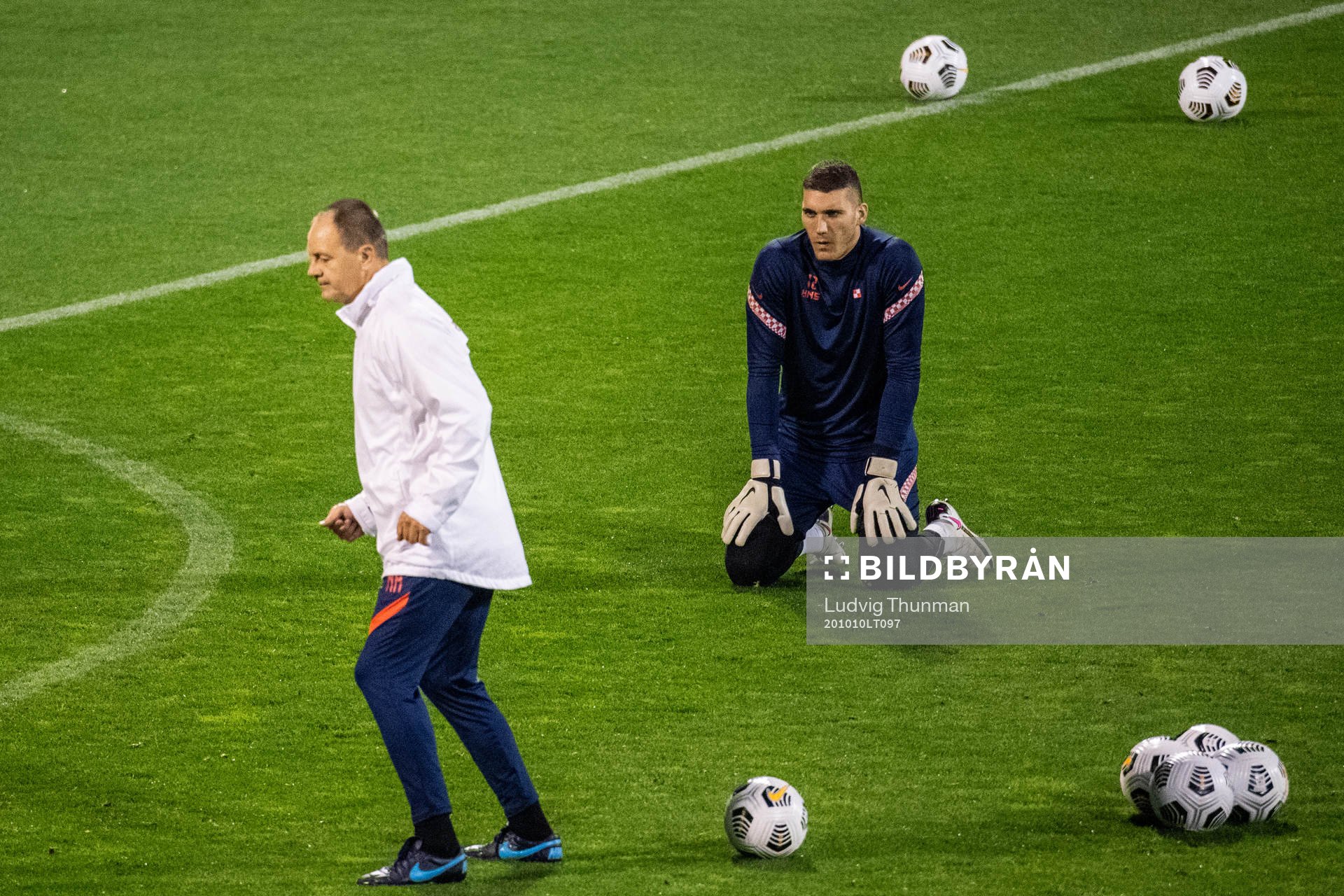 Goalkeeper Ivo Grbic of the Croatian national football team during a training session on October 10, 2020 in Zagreb.