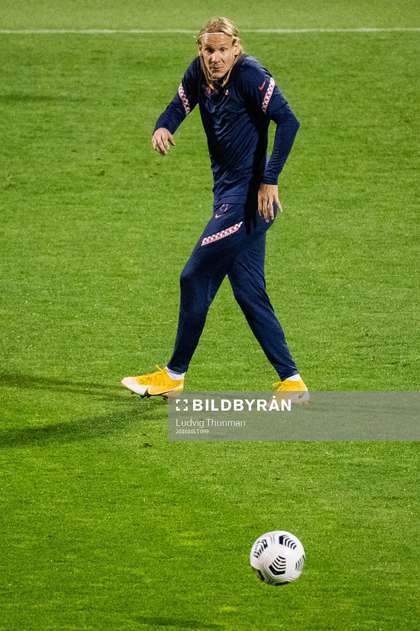 Domagoj Vida of the Croatian national football team during a training session on October 10, 2020 in Zagreb.