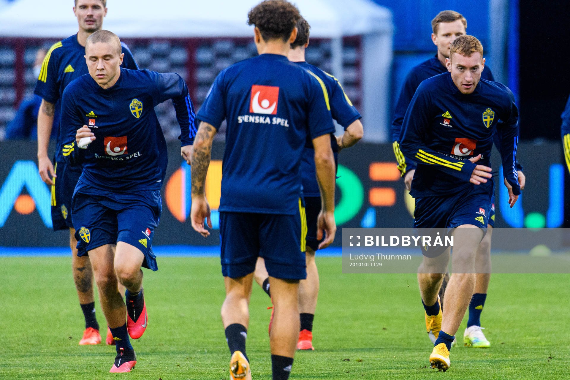 Sebastian Holmen and Dejan Kulusevski of the Swedish