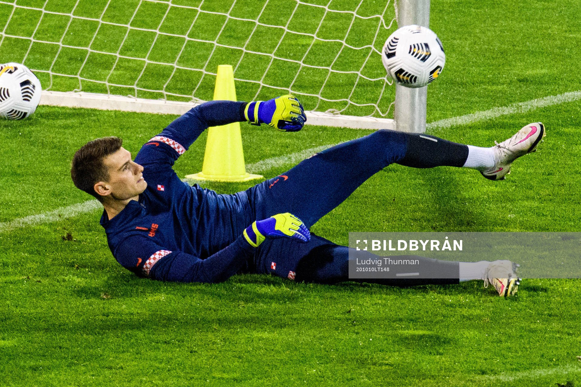 Goalkeeper Dominik Livakovic of the Croatian national