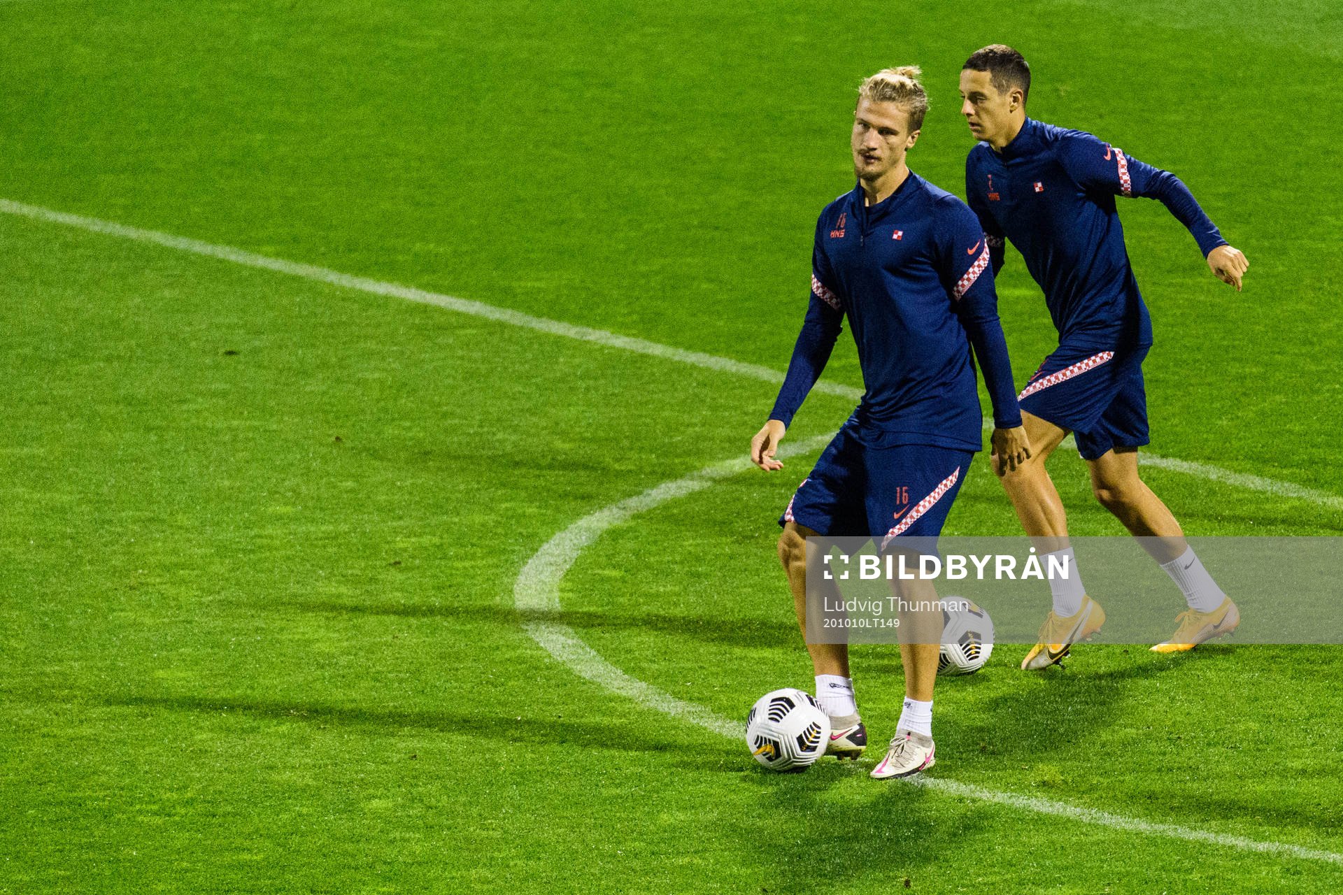 Tin Jedvaj and Filip Uremovic of the Croatian national