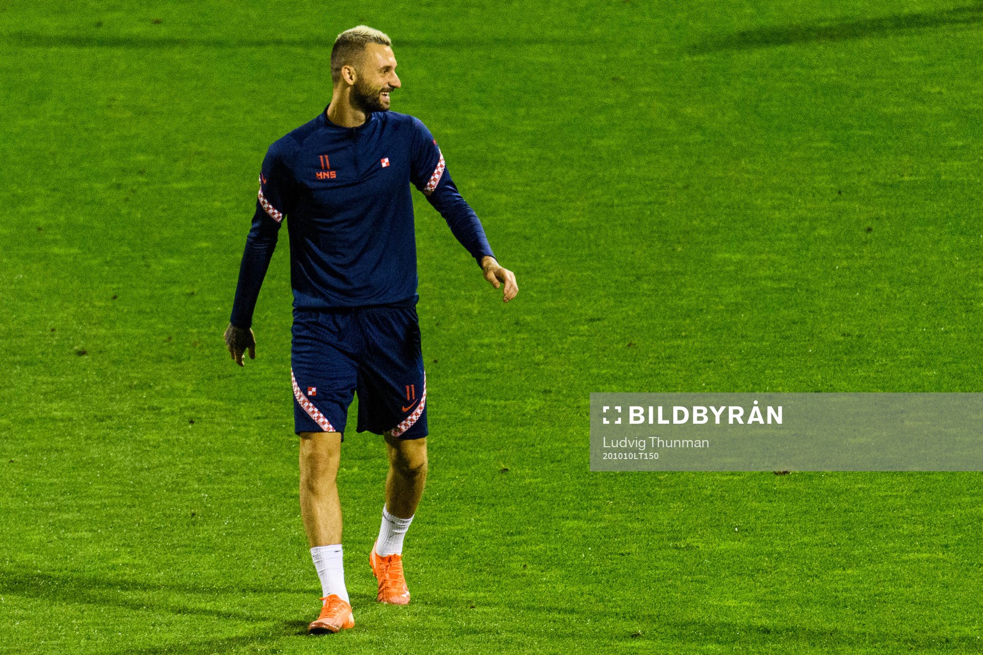 Marcelo Brozovic of the Croatian national football team during a training session on October 10, 2020 in Zagreb.