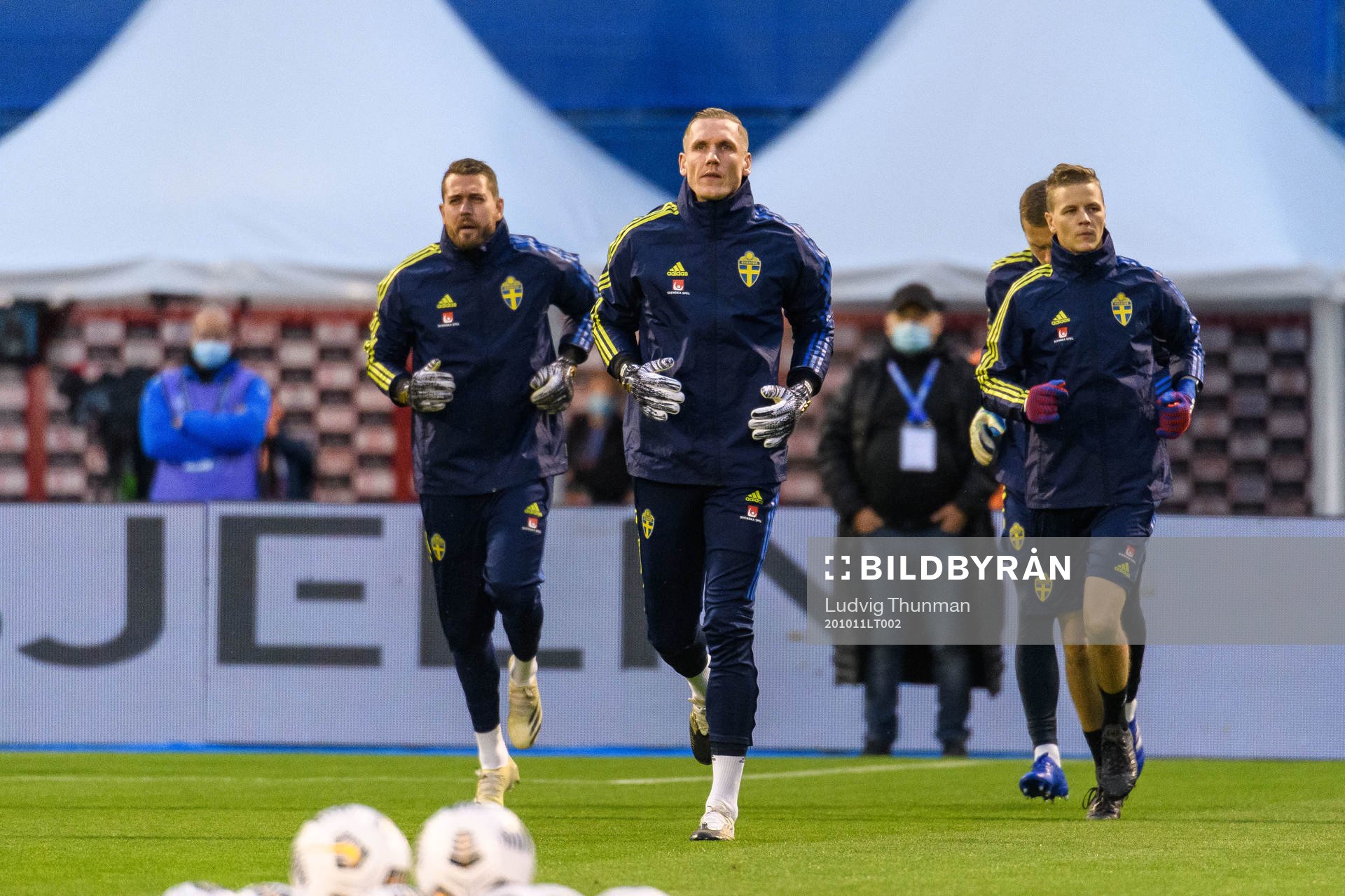 Goalkeeper Kristoffer Nordfeldt, goalkeeper Robin Olsen and