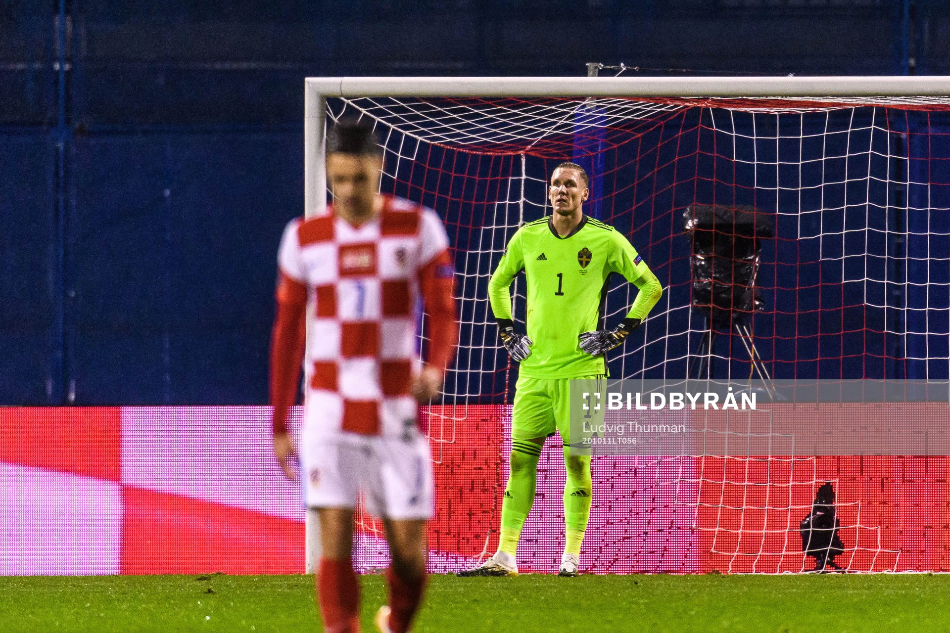 Goalkeeper Robin Olsen of Sweden looks dejected