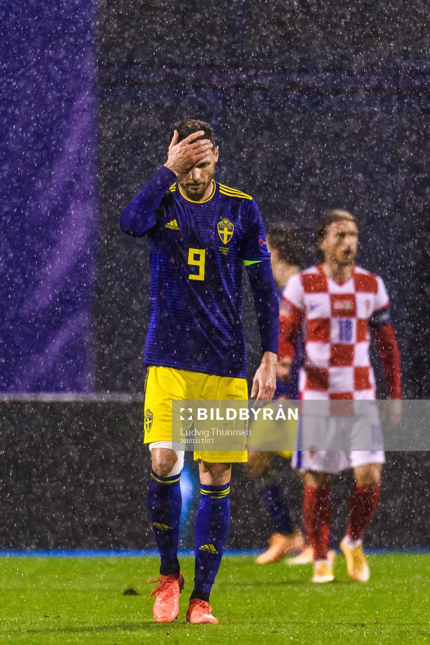 Marcus Berg of Sweden looks dejected