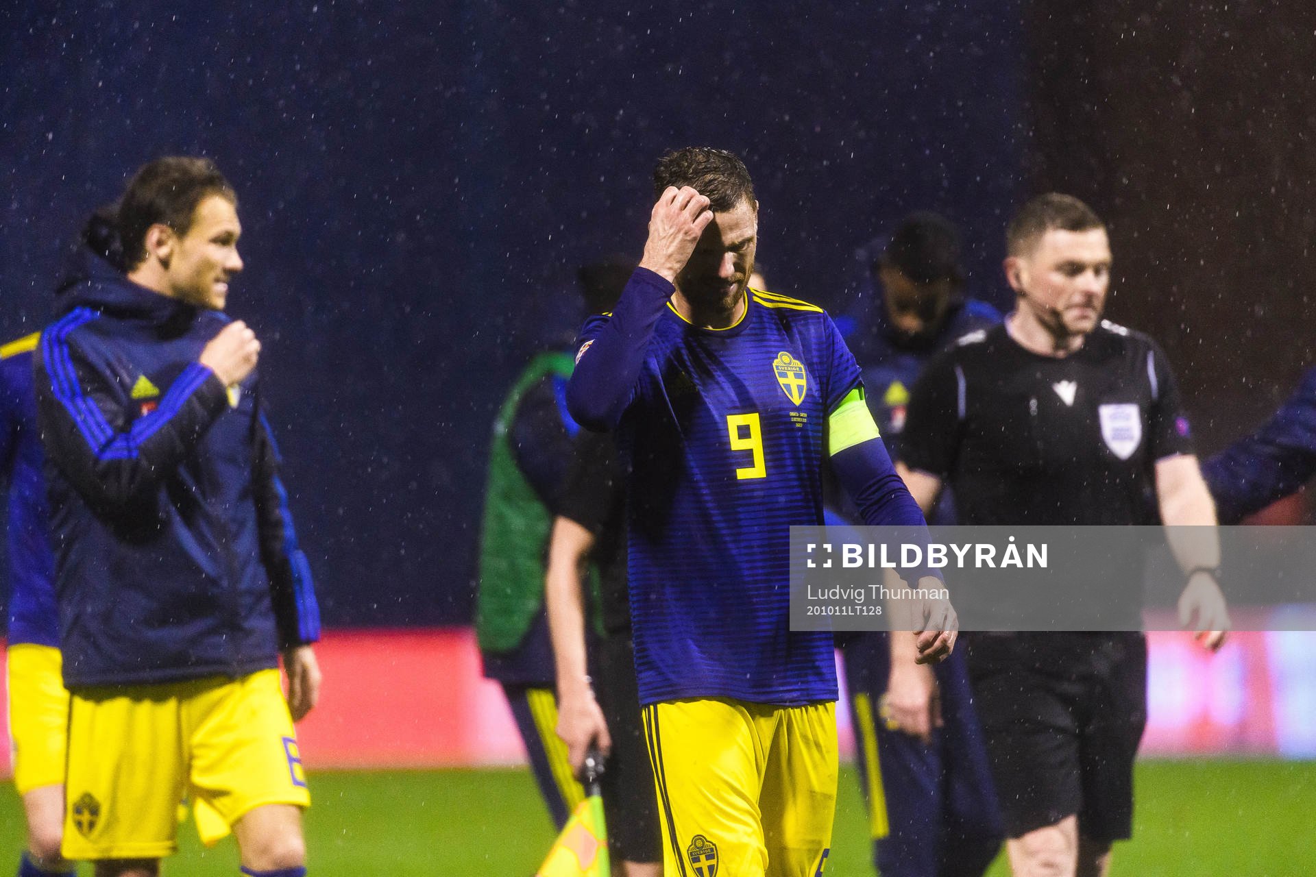 Marcus Berg of Sweden looks dejected