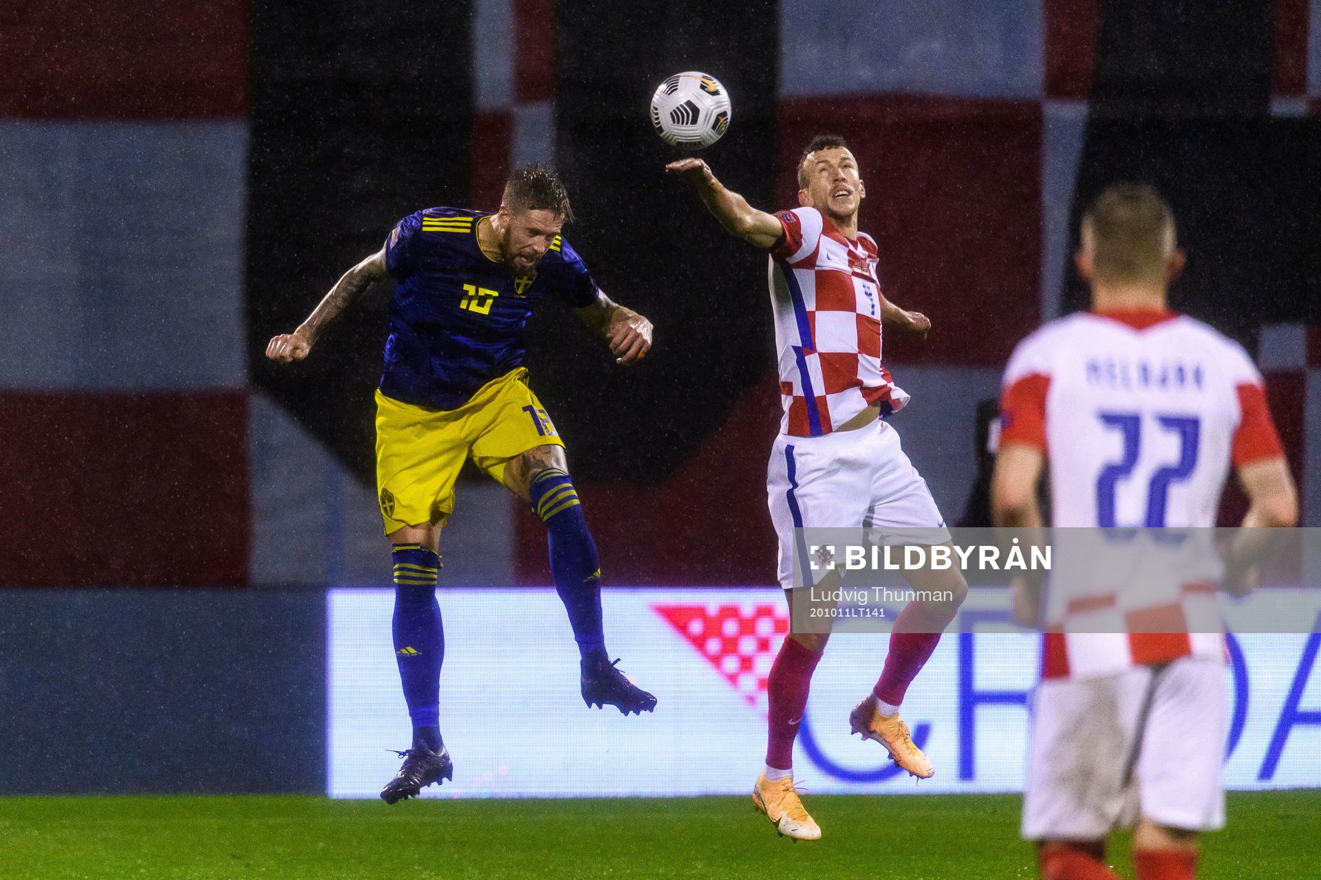 Pontus Jansson of Sweden and Andrej Kramaric of Croatia