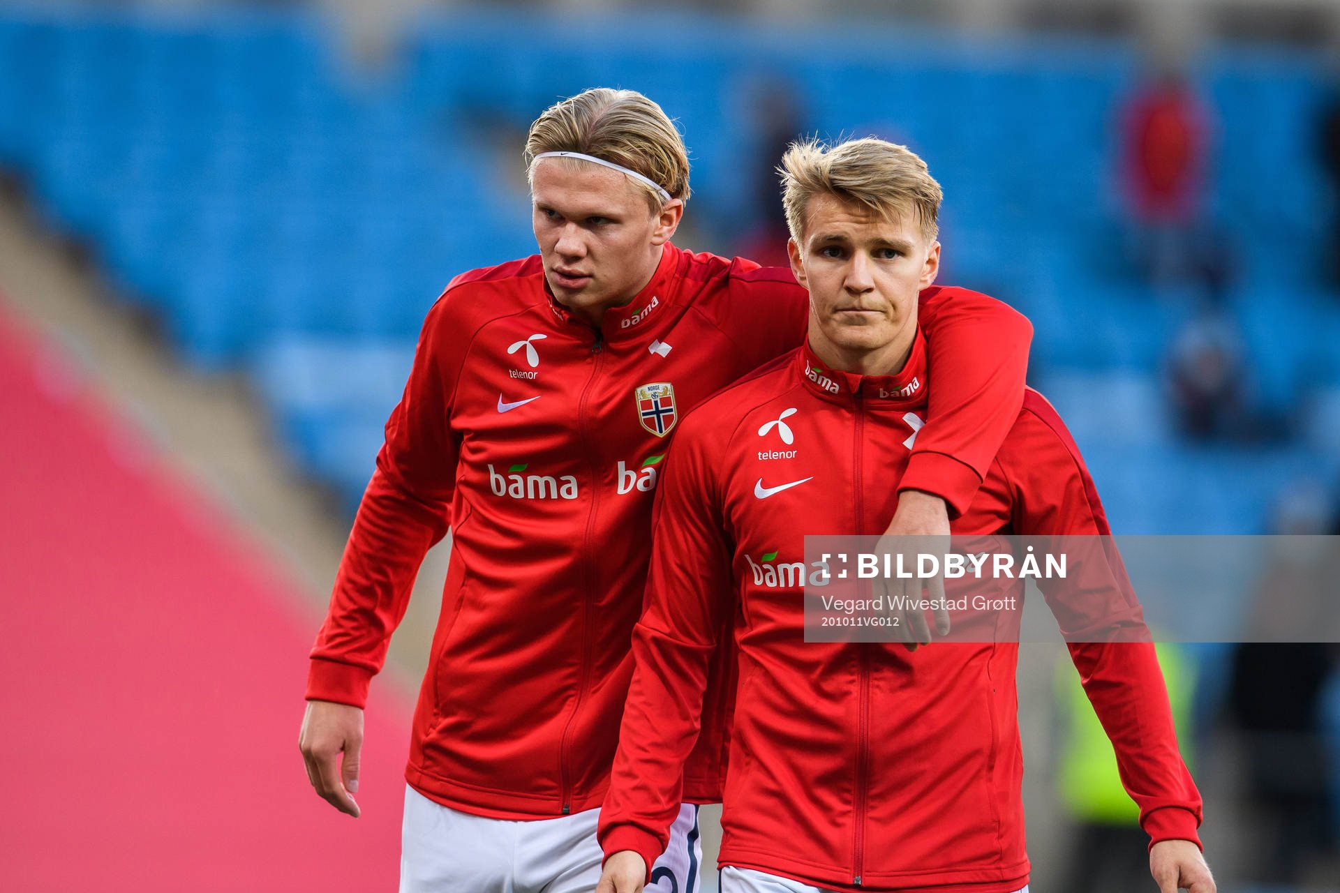 Erling Braut Haaland and Martin Ødegaard of Norway