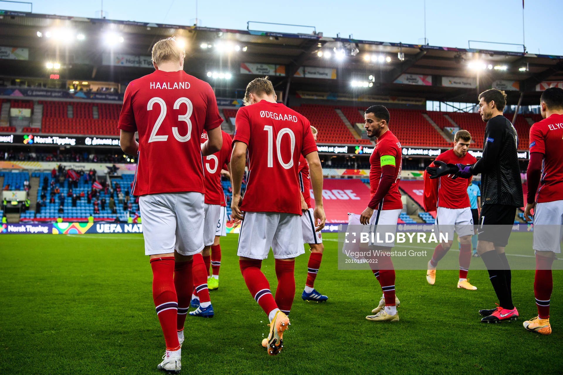 Erling Braut Haaland and Martin Ødegaard of Norway