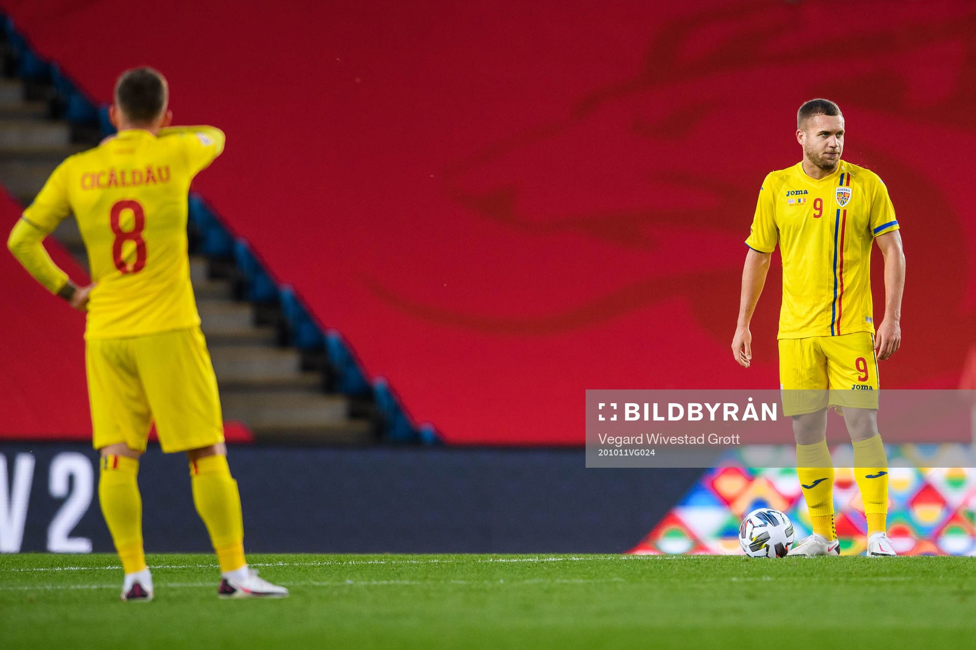 George Puscas of Romania looks dejected