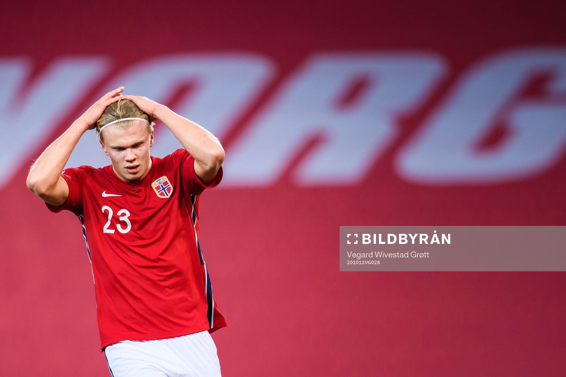 Erling Braut Haaland of Norway looks dejected