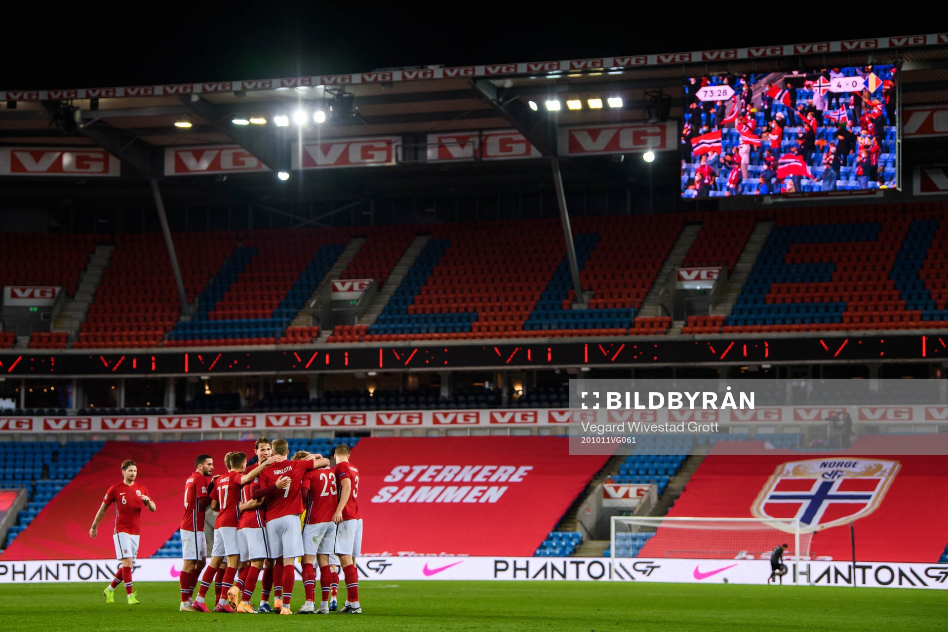 Erling Braut Haaland of Norway celebrate with teammates