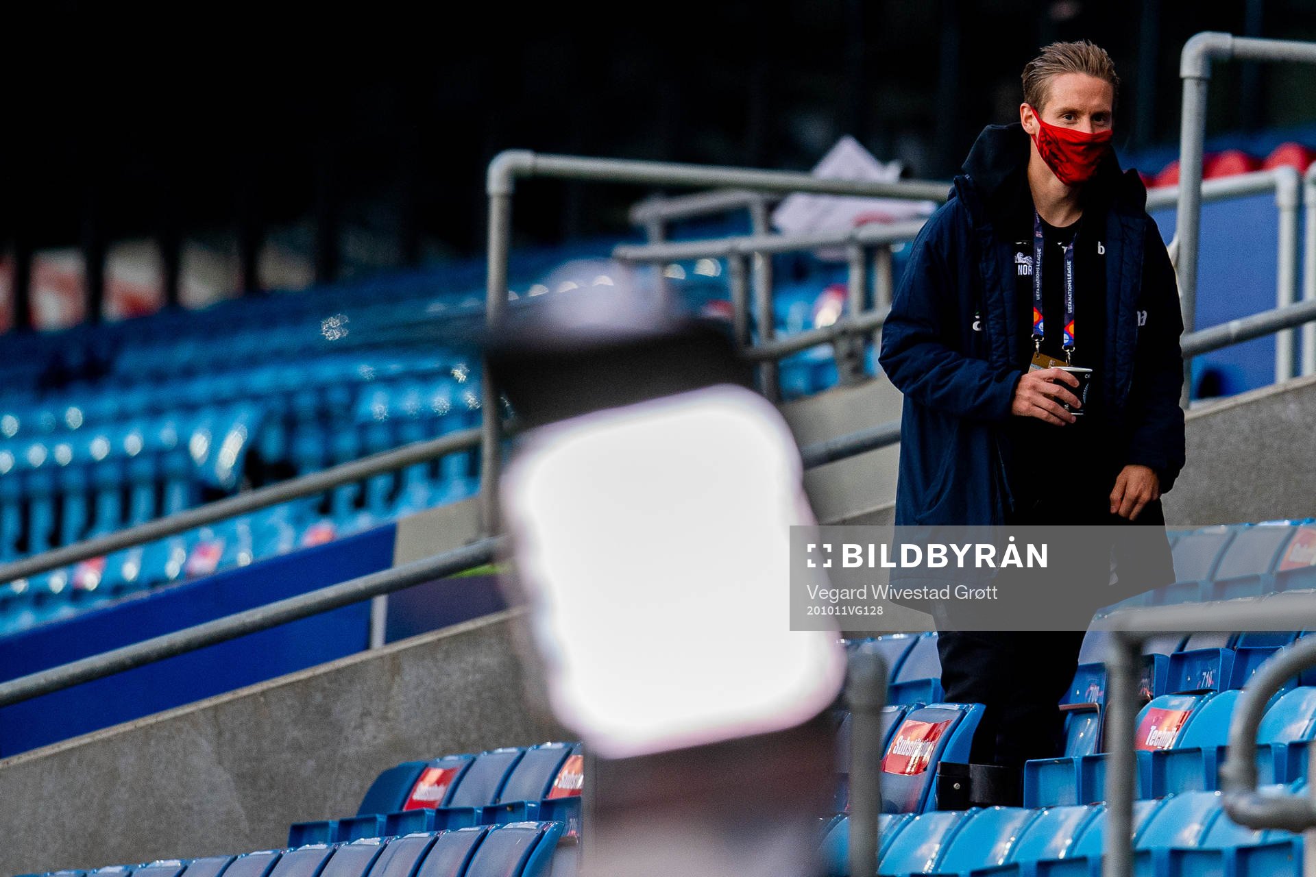 Stefan Johansen of Norway in the stands