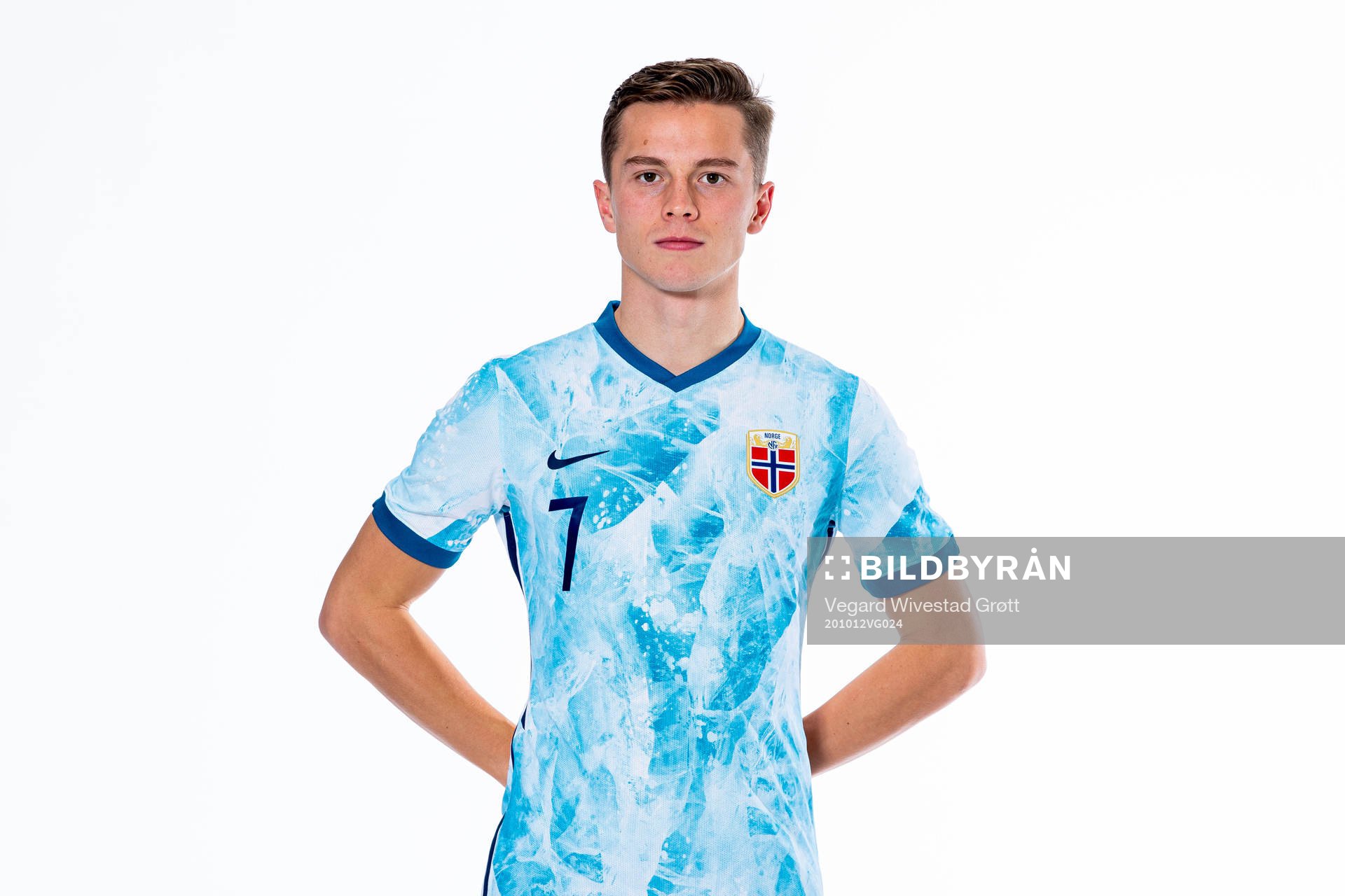 Johan Hove of the Norwegian national under-21 football team poses for a portrait on October 12, 2020 in Drammen.
