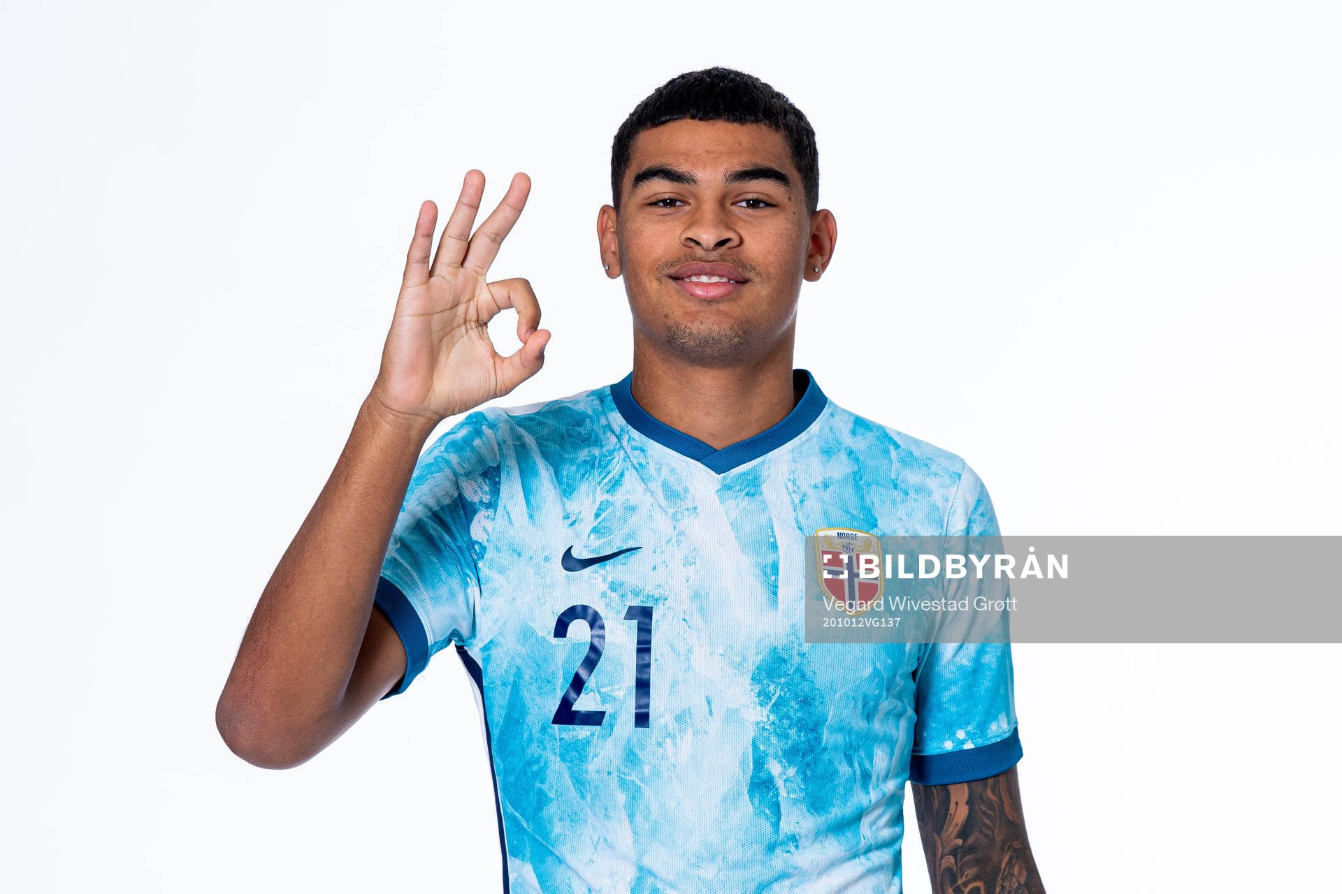 Noah Jean Holm of the Norwegian national under-21 football