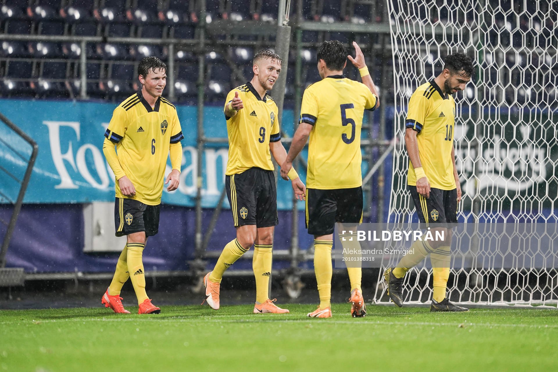 Jesper Karlsson of Sweden celebrates the 3-0 goal