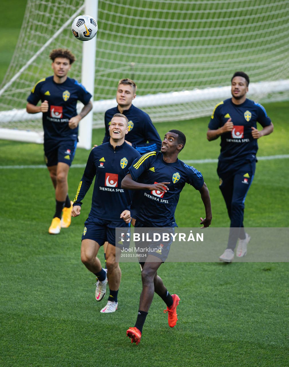 Viktor Claesson and Alexander Isak of the Swedish national