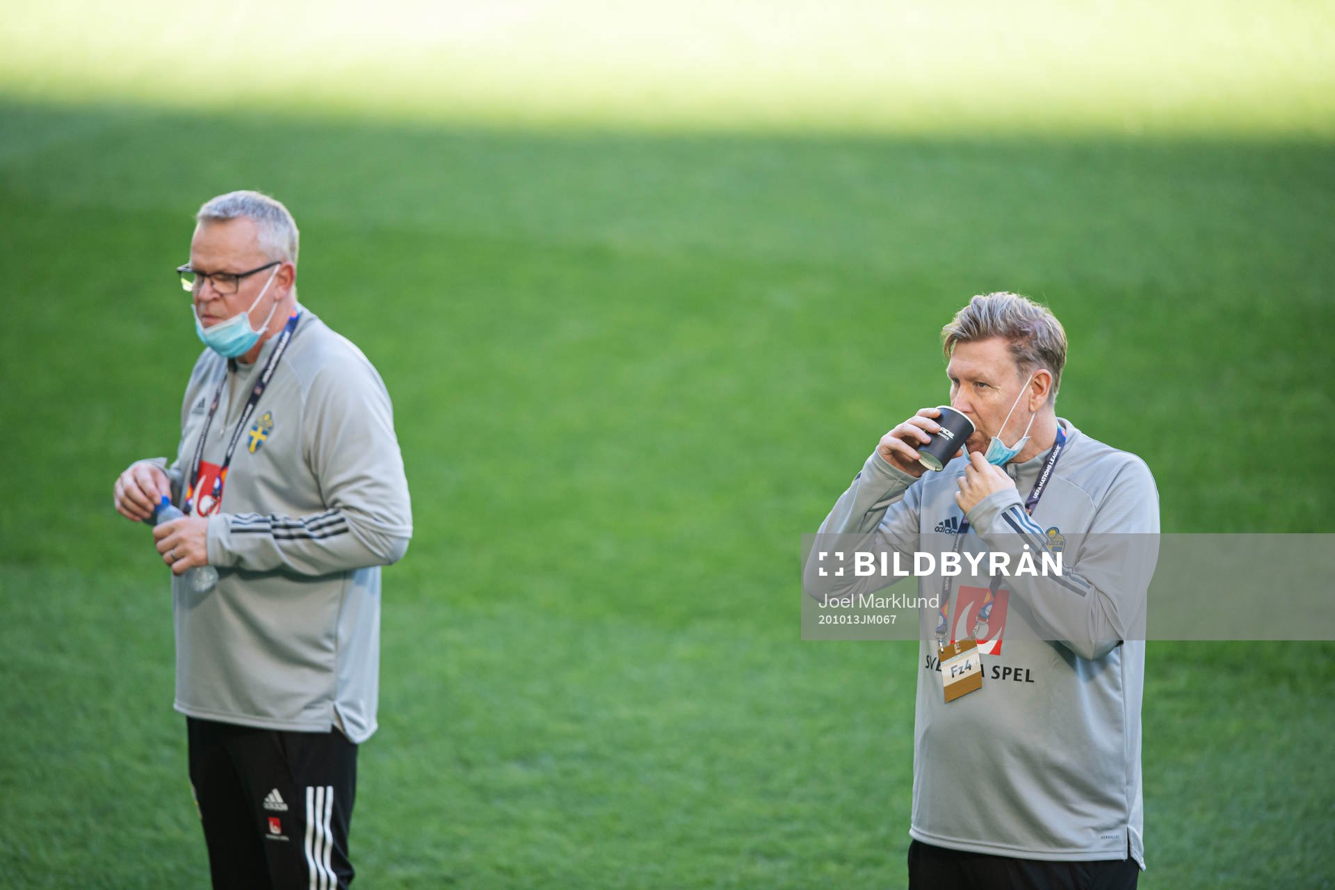 Head coach Janne Andersson and assistant coach Peter