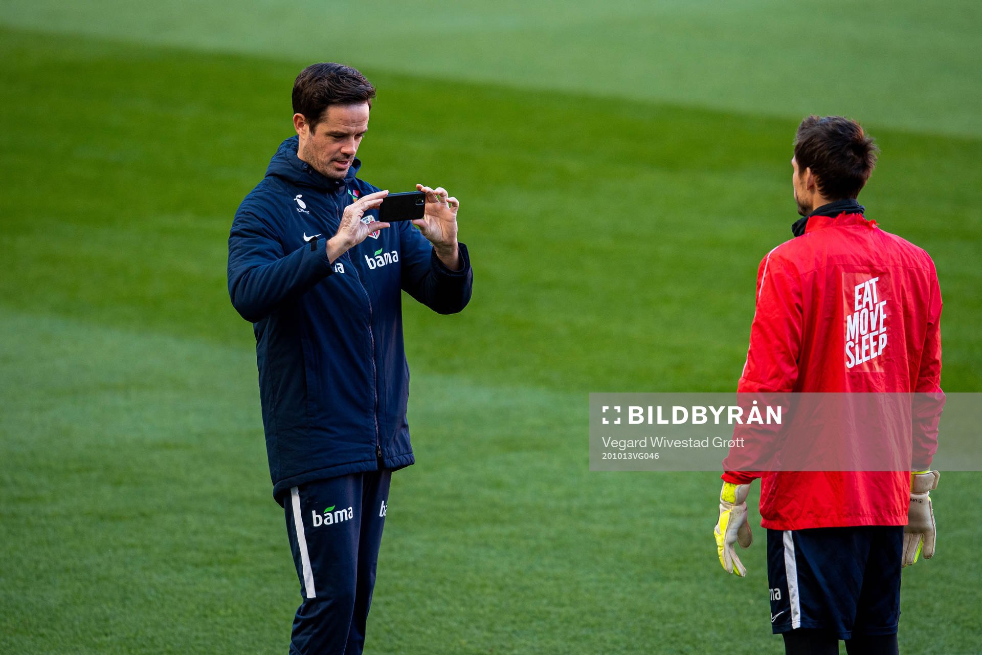 Terje Skeie and goalkeeper Rune Almenning Jarstein