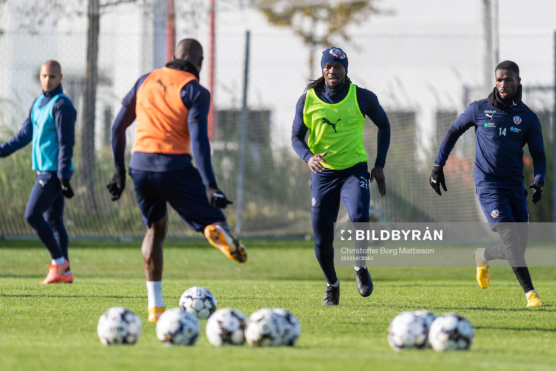 Kebba Ceesay under en träning med Helsingborg den 14 oktober 2020 i Helsingborg.