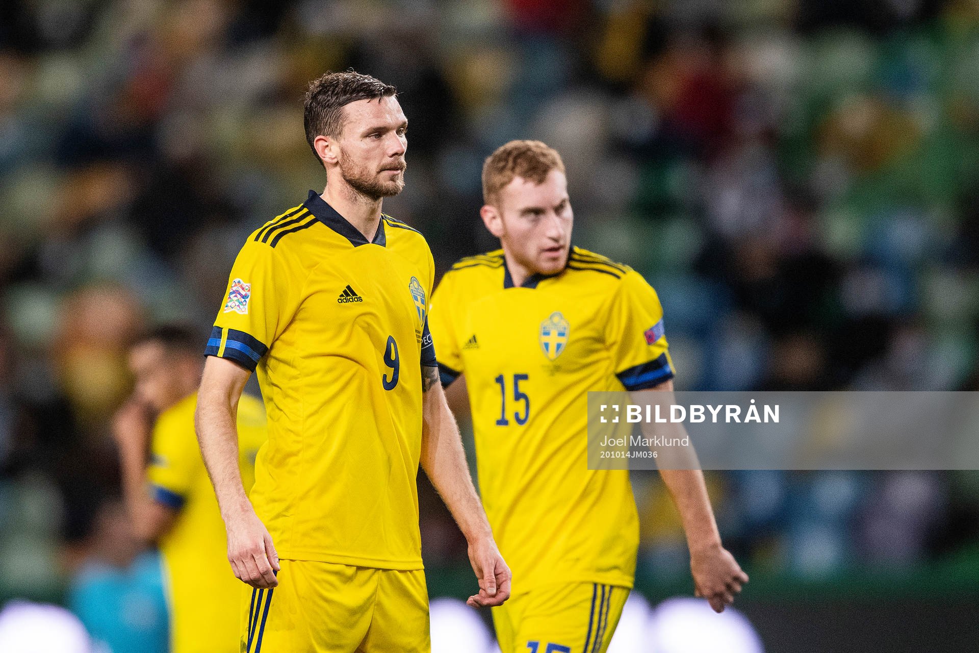 Marcus Berg and Dejan Kulusevski of Sweden