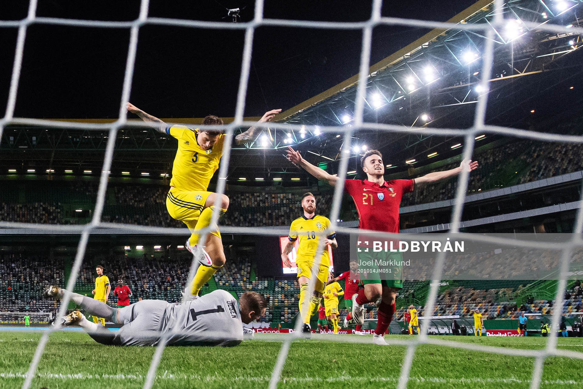 Diogo Jota of Portugal celebrates the 1-0 goal from