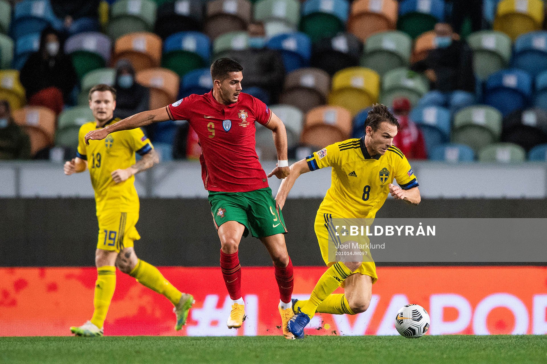 André Silva of Portugal and Albin Ekdal  of Sweden