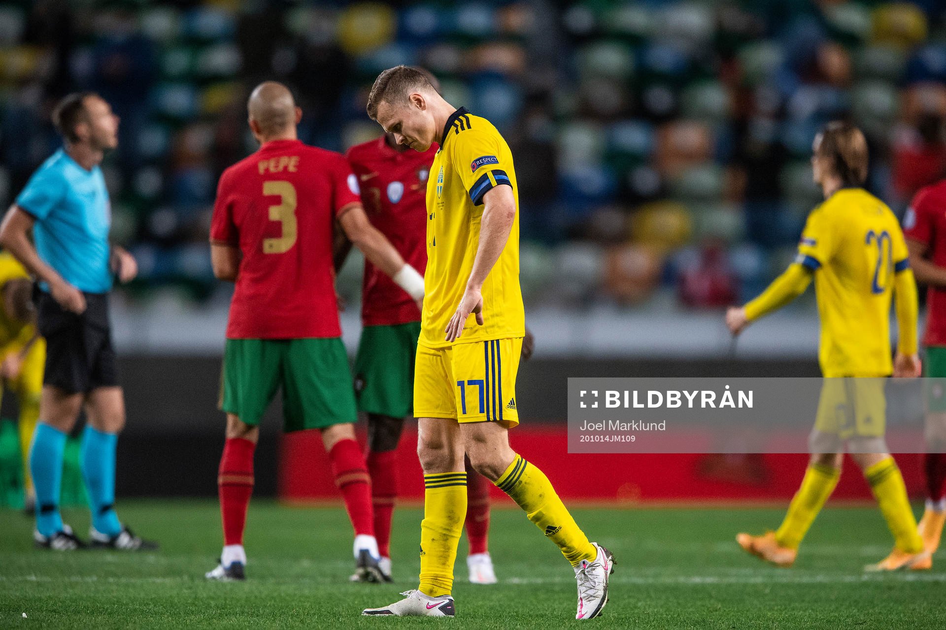 Viktor Claesson of Sweden looks dejected