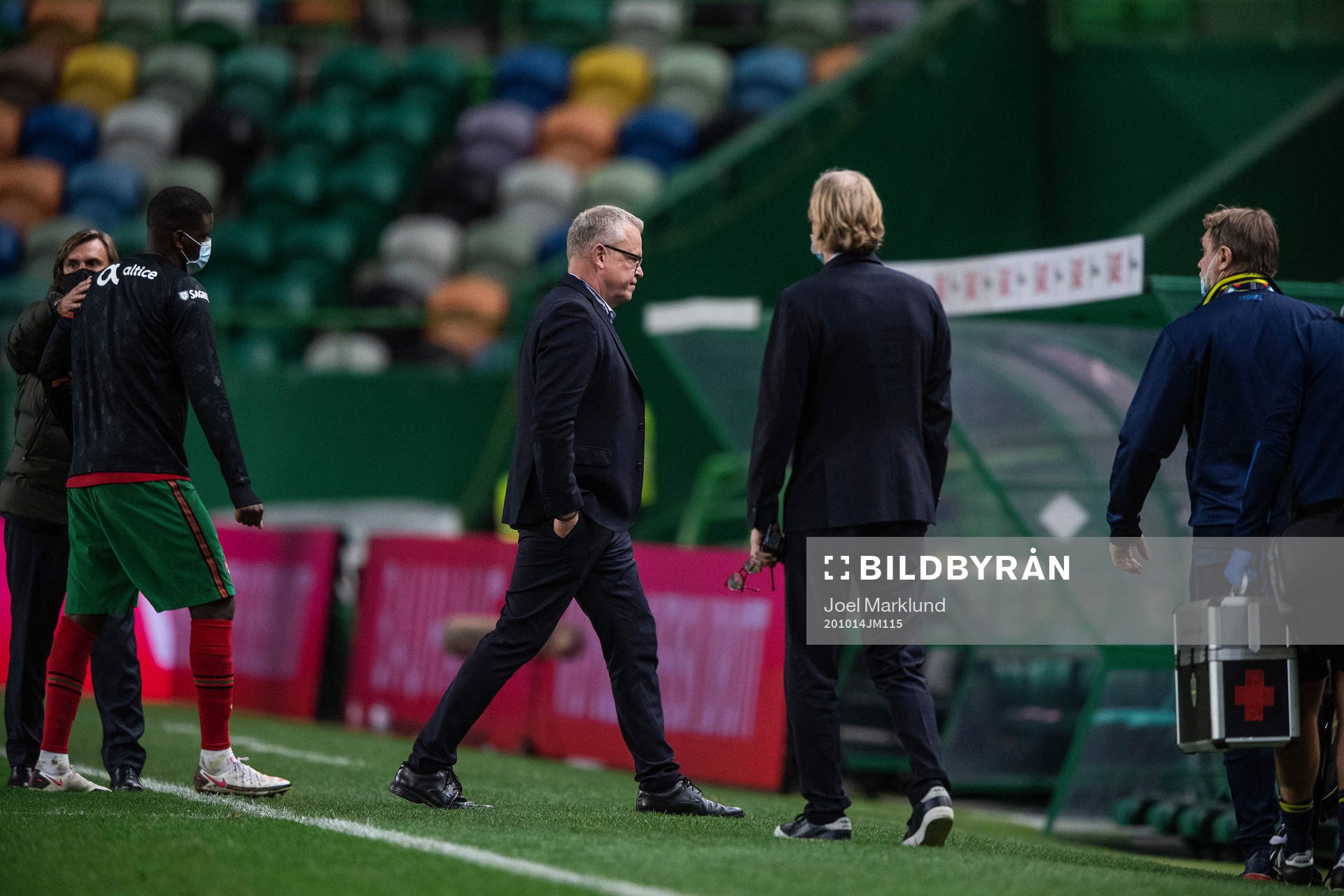 head coach Janne Andersson of Sweden looks dejected after the Nations League football match between Portugal and Sweden on October 14, 2020 in Lisbon.