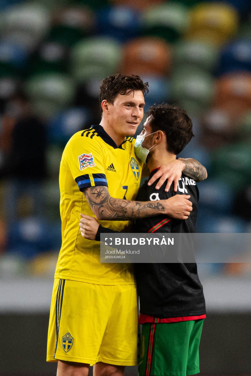 Victor Nilsson Lindelöf of Sweden and Bernardo Silva of