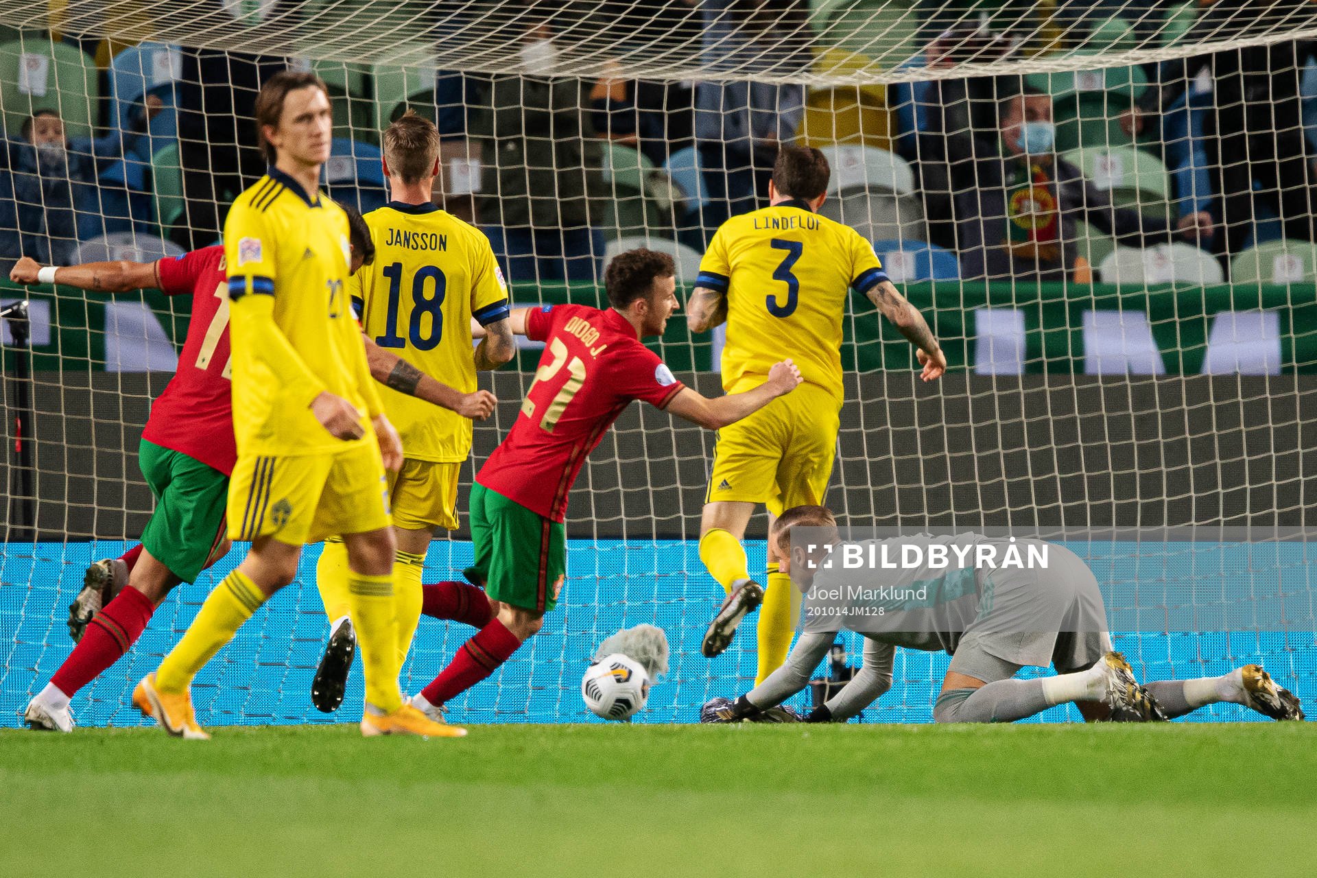 Diogo Jota of Portugal celebrates the 1-0 goal from