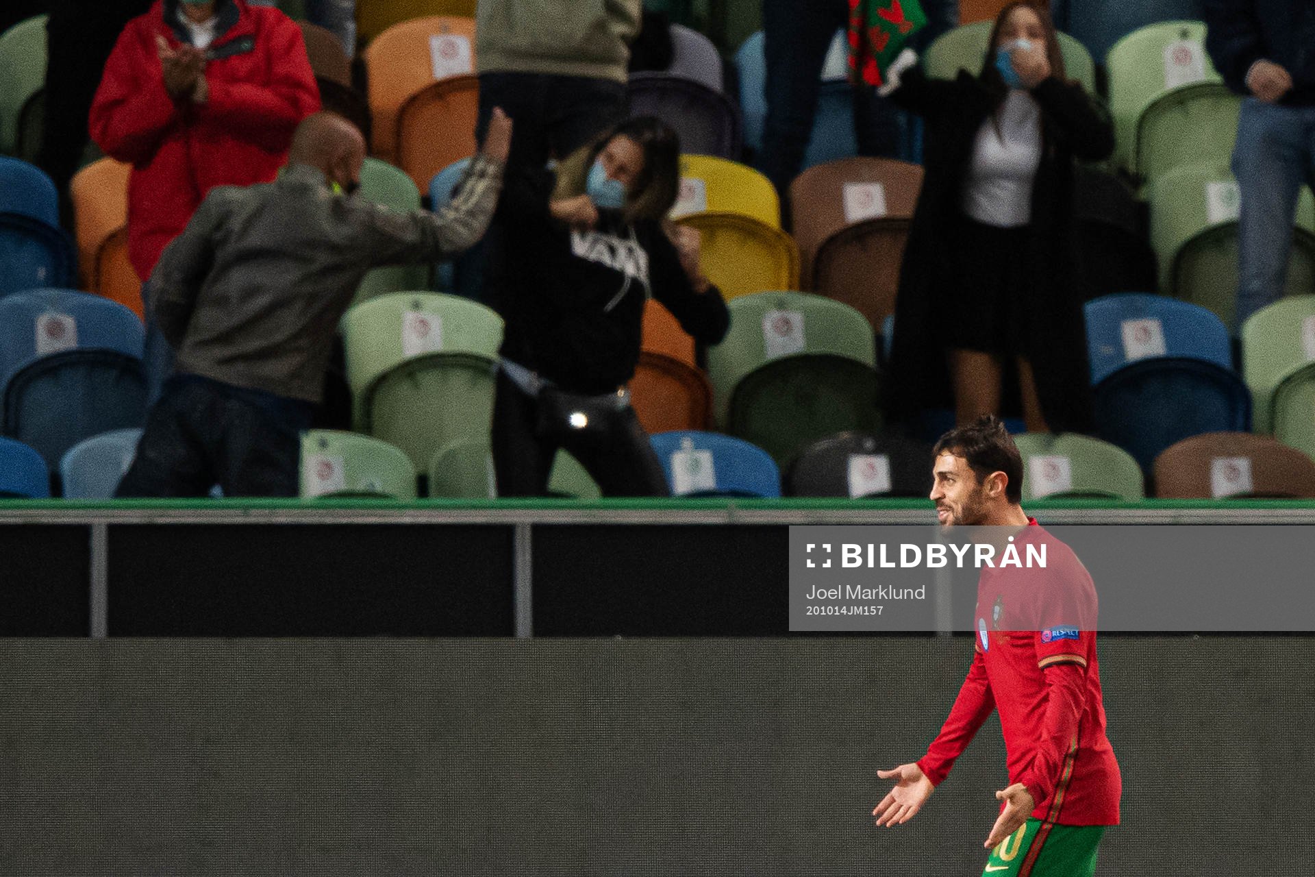 Bernardo Silva of Portugal celebrates the 1-0 goal