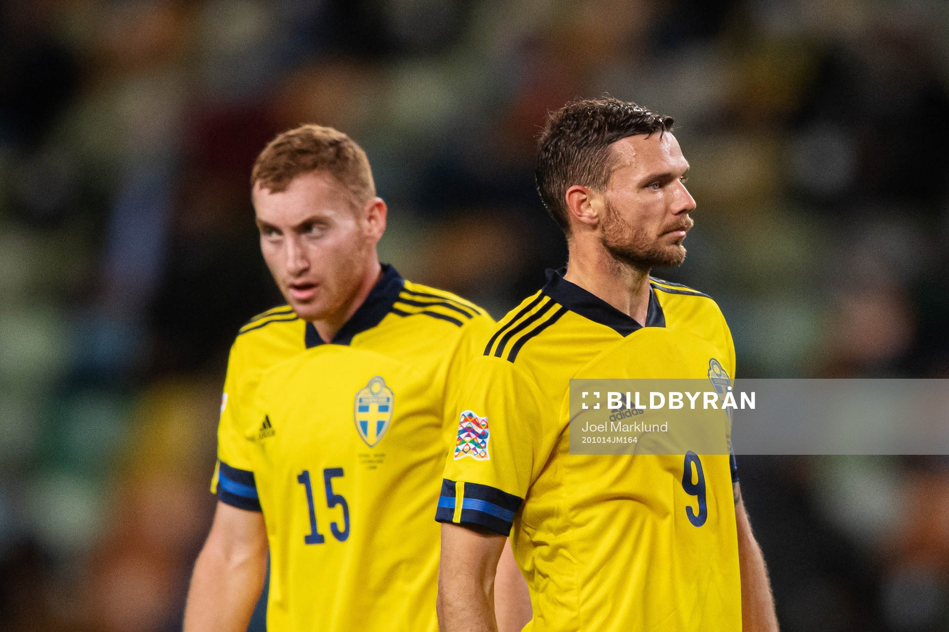 Dejan Kulusevski and Marcus Berg of Sweden
