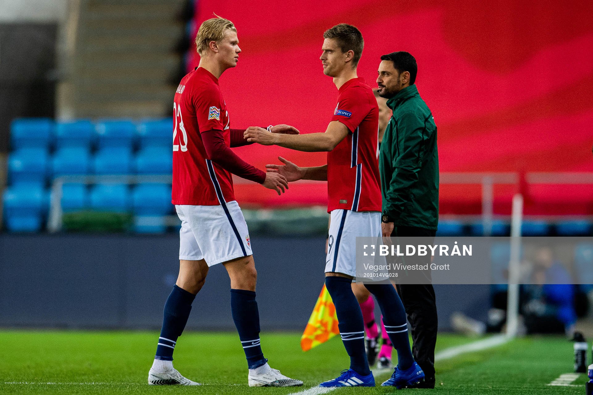 Erling Braut Haaland of Norway is substituted with Markus